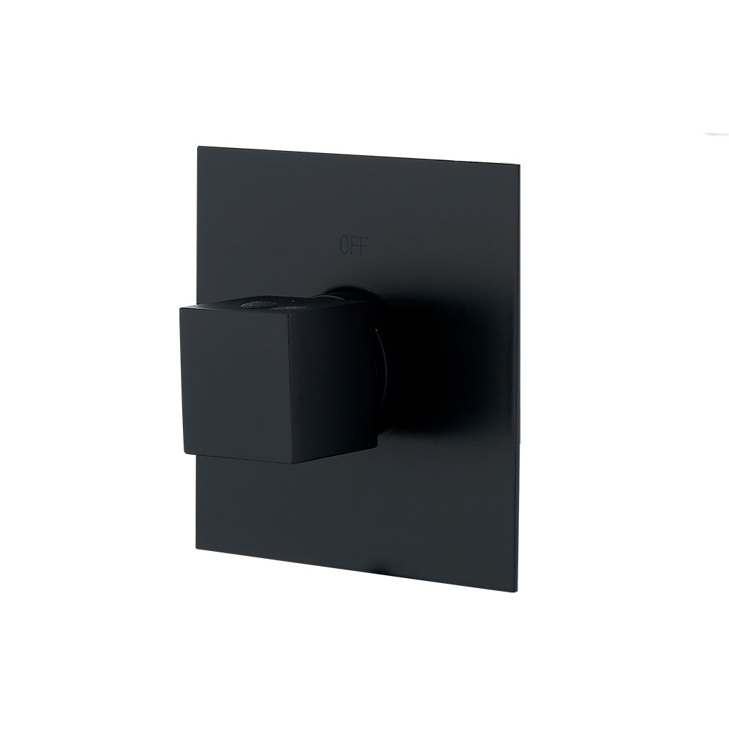 DAX Square Concealed Valve Thermostatic Mixer. Matte Black Finish (DAX-1050-SQ-BL)