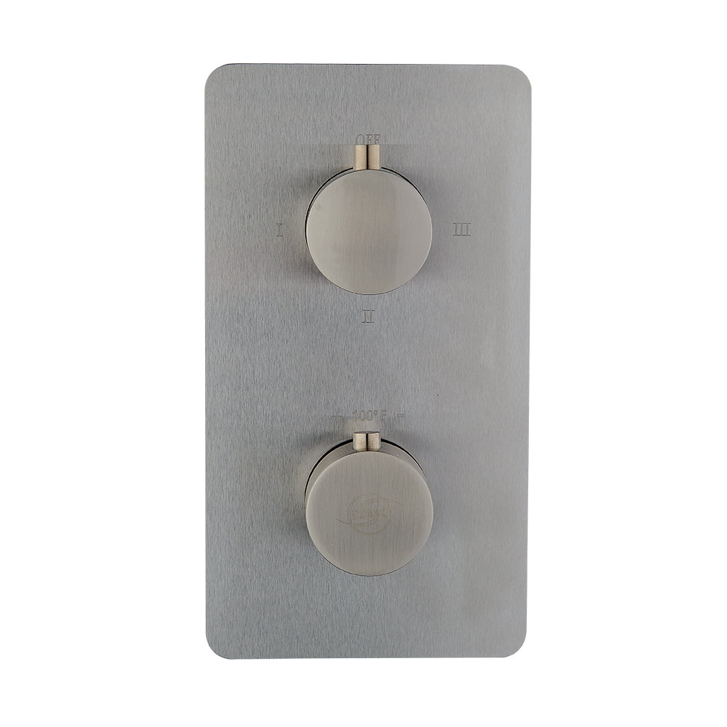 DAX Round Concealed Valve. thermostatic Mixer with 2/3 Function Diverter. Brushed Nickel Finish (DAX-1054-RD-BN)