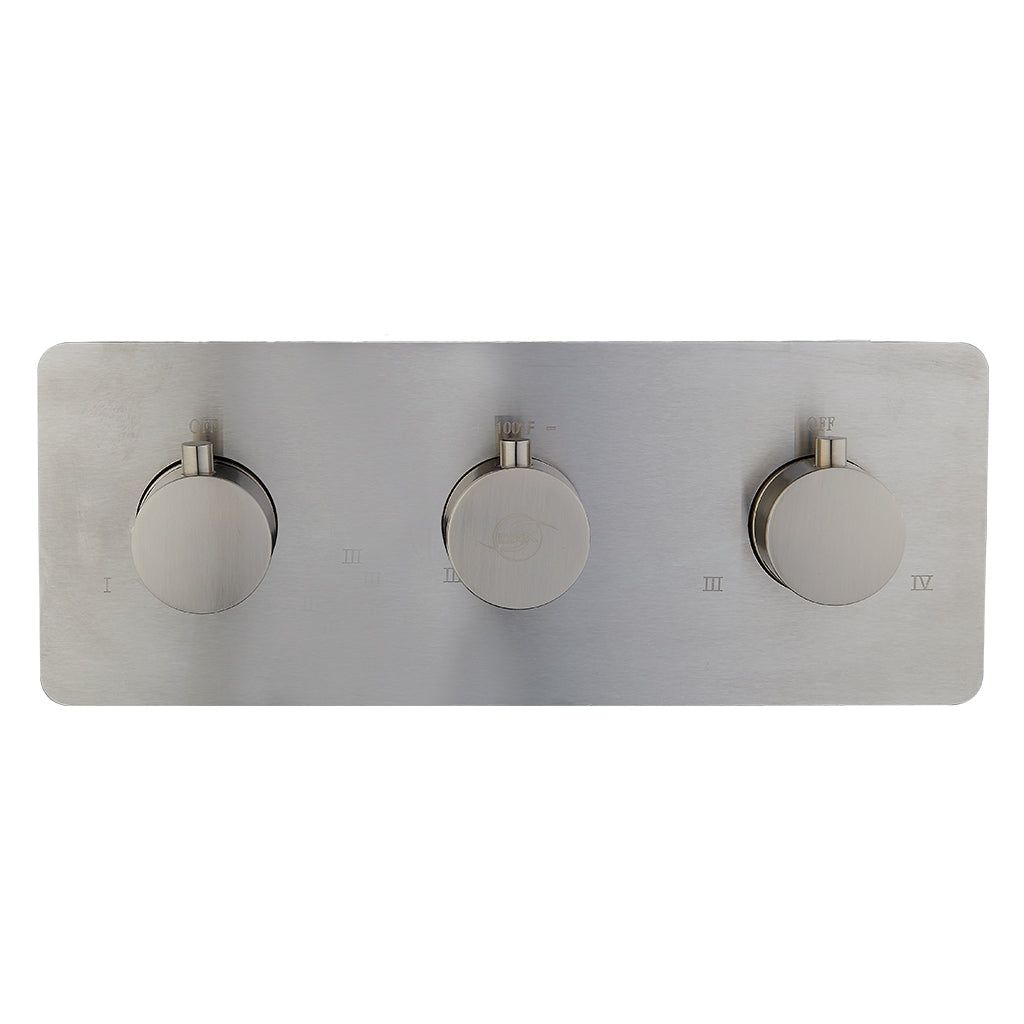 DAX Round Concealed Valve. Thermostatic Mixer with 4 Function Diverter. Brushed Nickel Finish (DAX-1058-RD-BN)