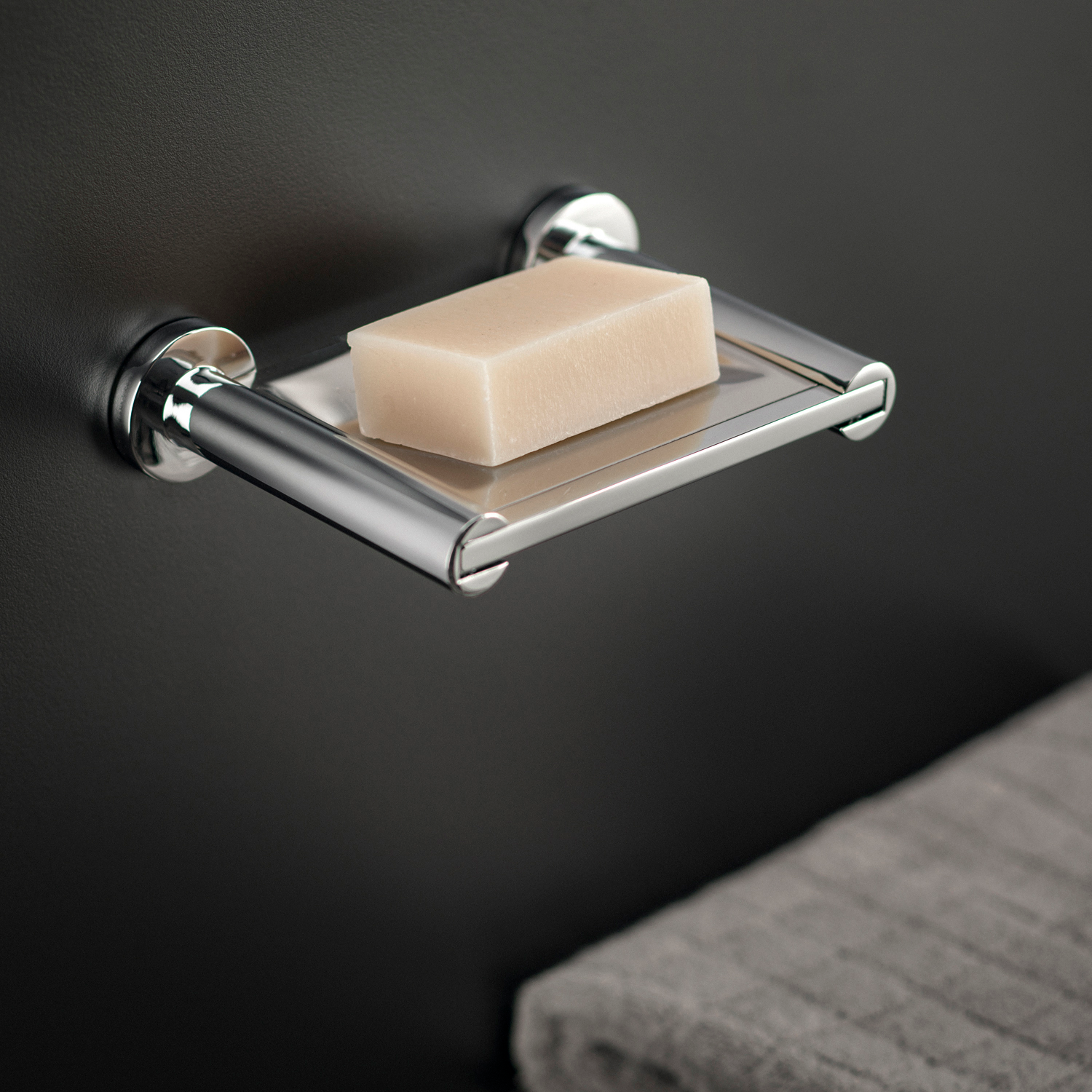 COSMIC Architect Soap Dish, Wall Mount, Stainless Steel, Chrome Finish, 6-5/8 x 1-9/16 x 4-1/4 Inches (2050133)