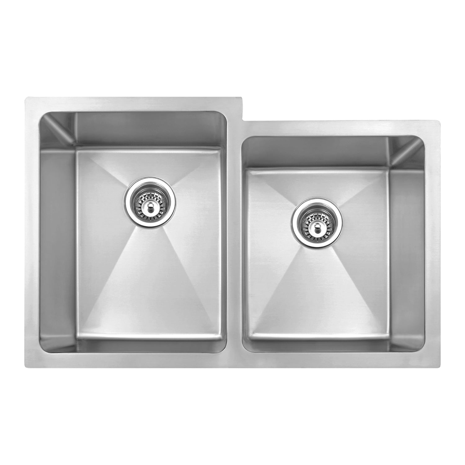 Fregadero de cocina DAX 60/40 de doble cuenco, acero inoxidable de calibre 18, acabado cepillado, 31-1/4 x 20-1/2 x 9 pulgadas (DAX-3120-B)