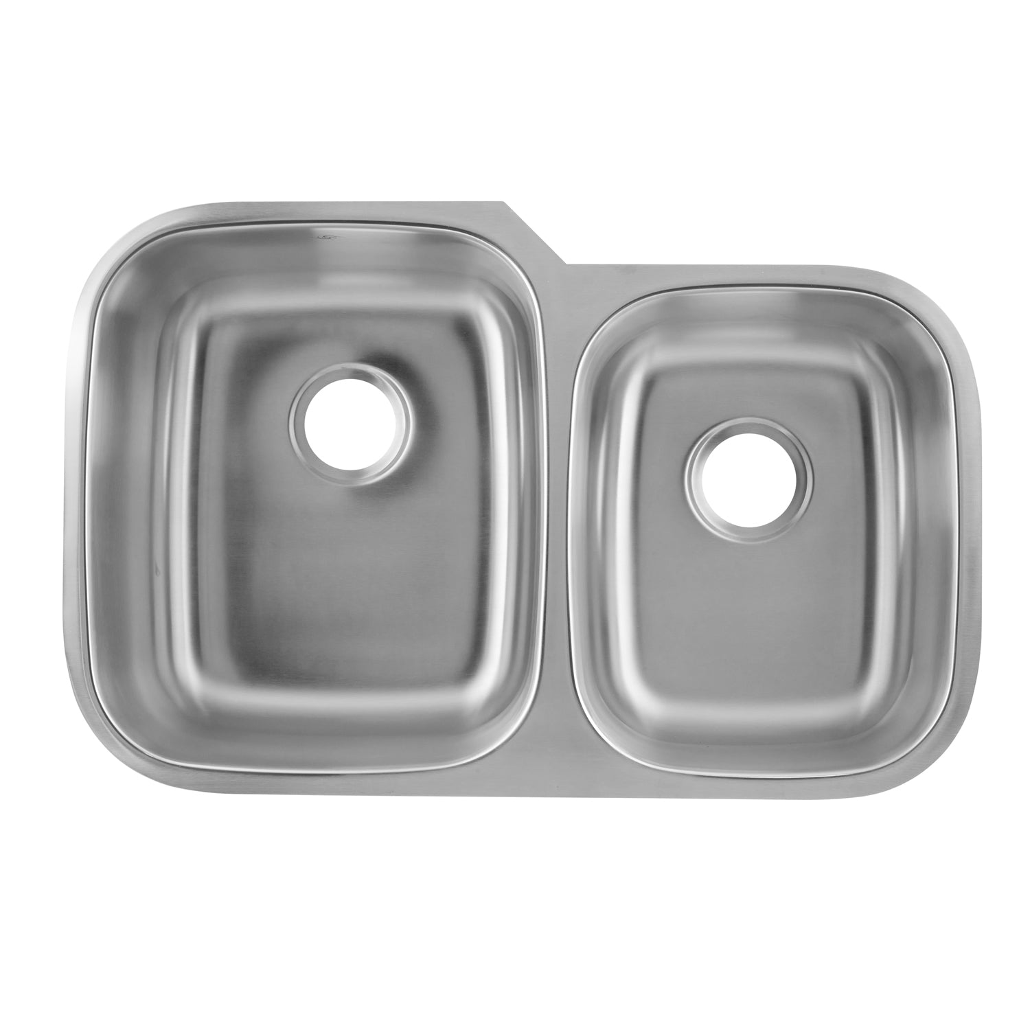 DAX 60/40 Fregadero de cocina de dos tazones bajo cubierta, acero inoxidable calibre 18, acabado cepillado, 32 x 24-3/4 x 9 pulgadas (DAX-3120L)
