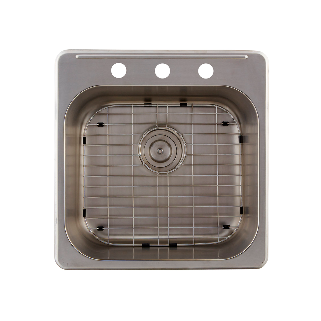 Rejilla DAX para fregadero de cocina, cuerpo de acero inoxidable, acabado cromado, compatible con DAX-OM2020, 17 x 15-1/4 pulgadas (GRID-OM2020)