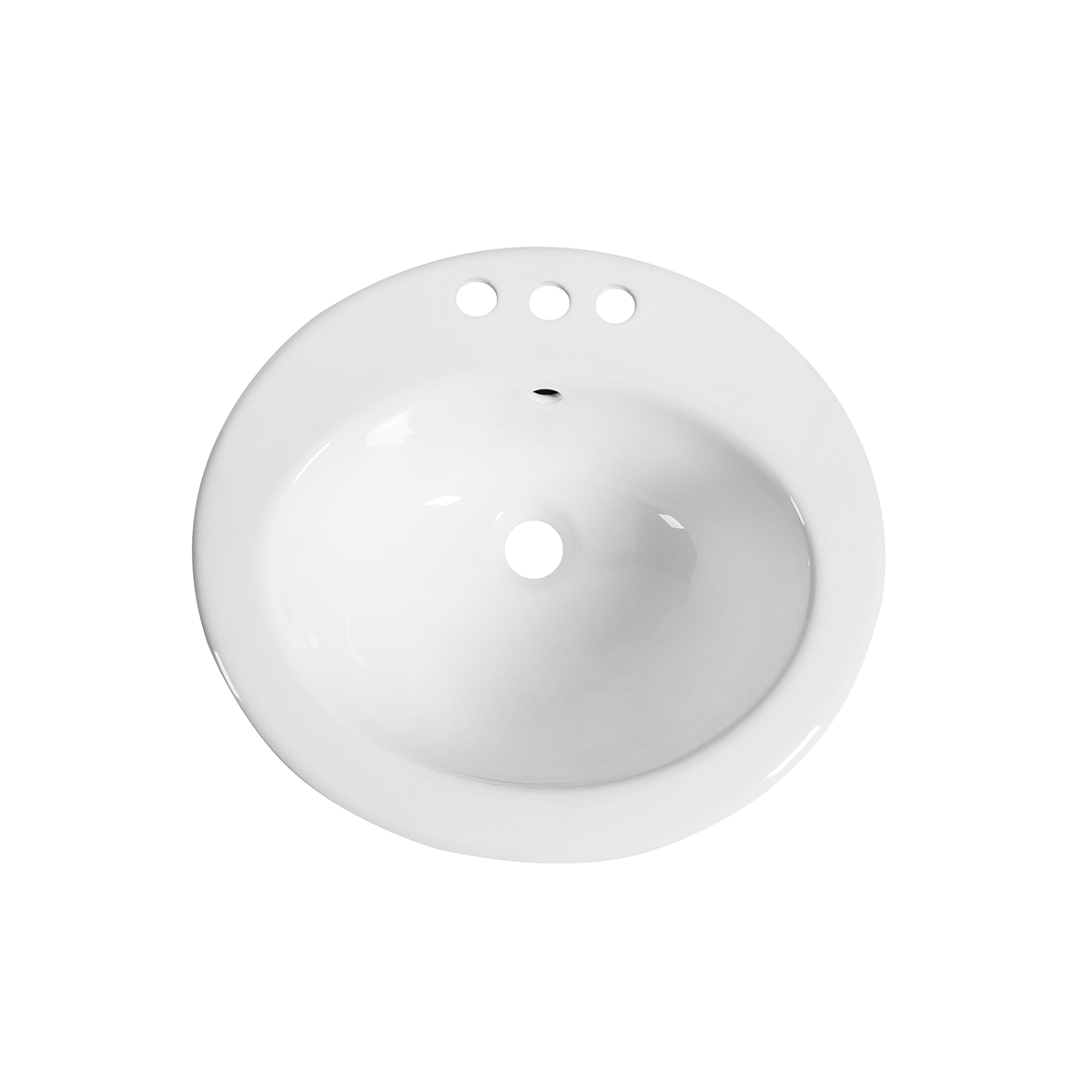 DAX Ceramic Single Bowl Top Mount Bathroom Sink, White Finish, 19-11/16 x 17-11/16 x 8-1/4 Inches (BSN-209-W)