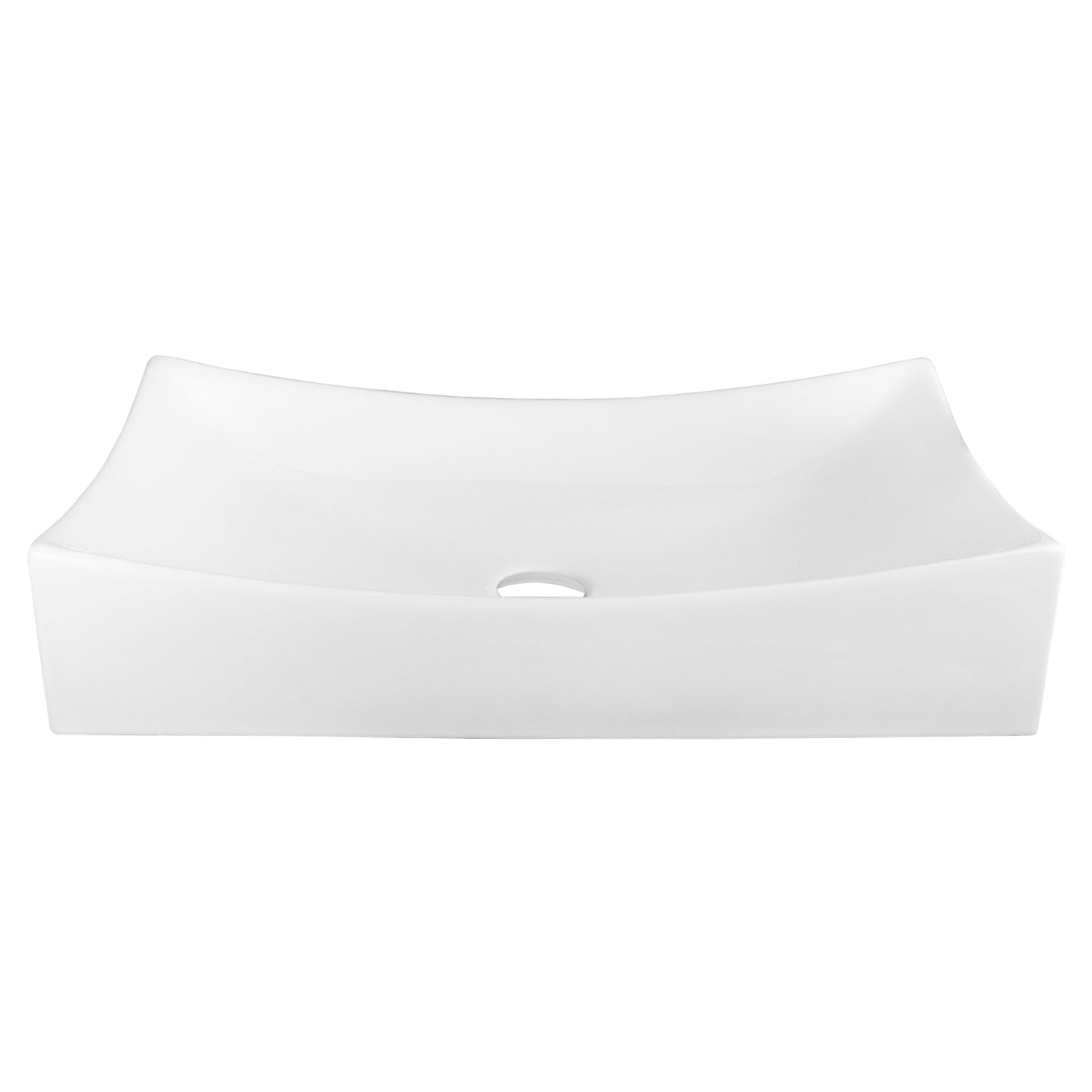 DAX Ceramic Rectangle Single Bowl Bathroom Vessel Sink, White Finish, 25-3/4 x 15-1/2 x 5-1/4 Inches (BSN-280B)