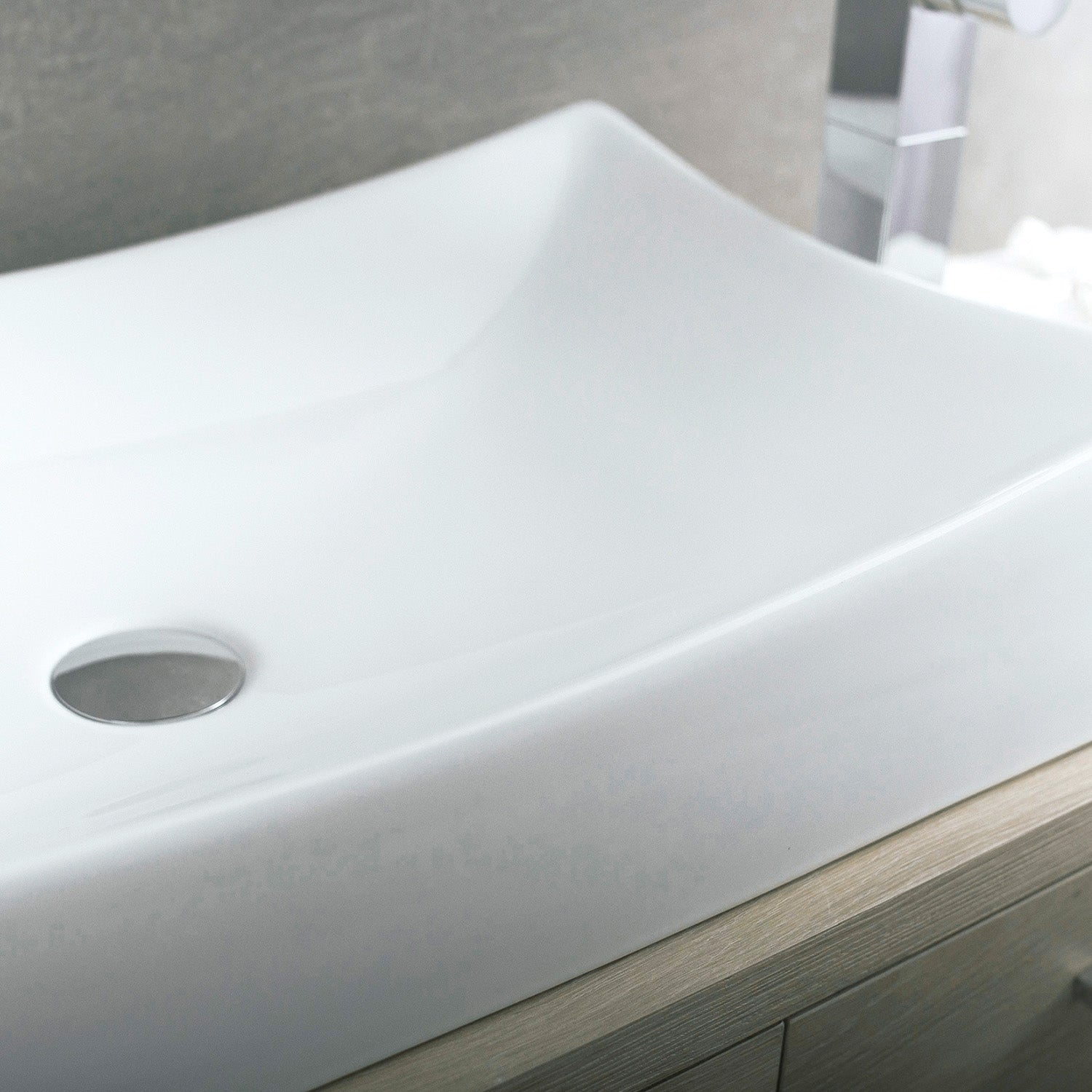 DAX Ceramic Rectangle Single Bowl Bathroom Vessel Sink, White Finish, 25-3/4 x 15-1/2 x 5-1/4 Inches (BSN-280B)