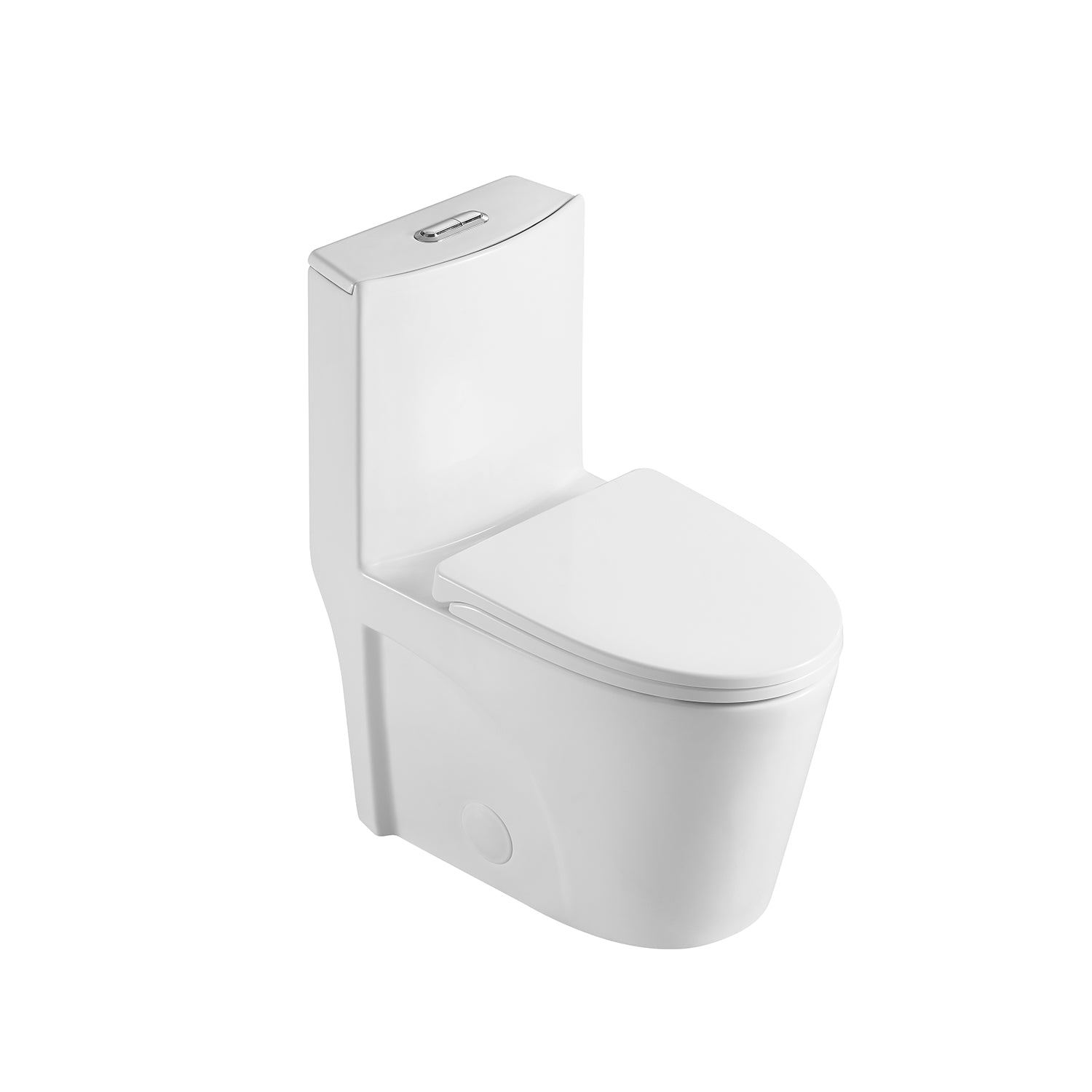 DAX One Piece Oval Toilet with Soft Closing Seat and Dual Flush High-Efficiency, Porcelain, White Finish, Height 31 Inches (BSN-CL12011)