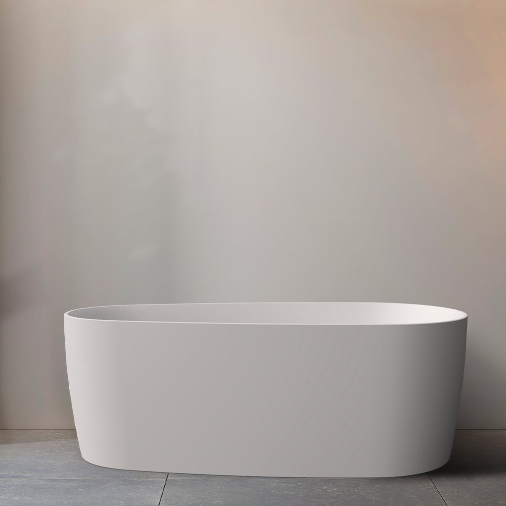 Bañera acrílica independiente ovalada DAX - Acabado en blanco brillante -59 pulgadas (BT-8365)