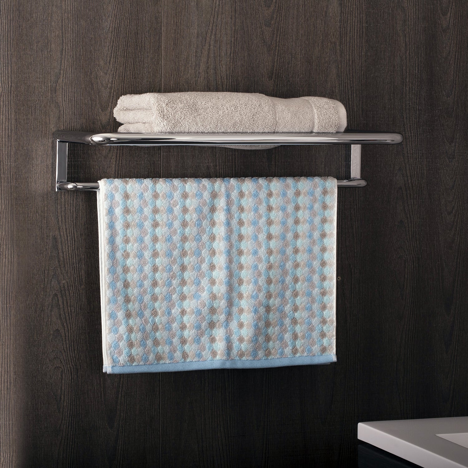 Bathroom Accessories Towel Rack with Shelf by Cosmic