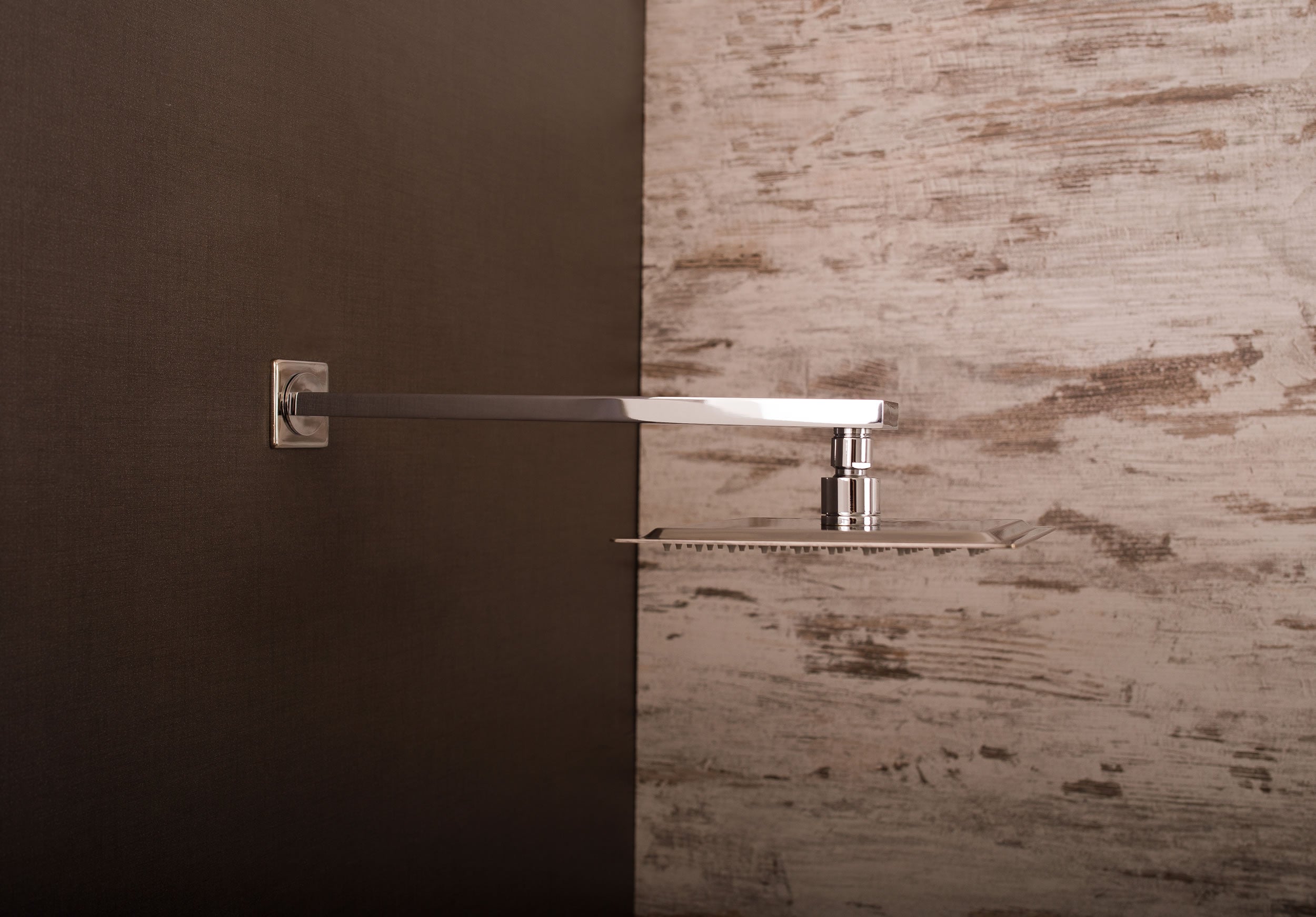 DAX Square Shower Arm, Brass Body, Wall Mount, Chrome Finish, 12 Inches (D-F20-12-CR)