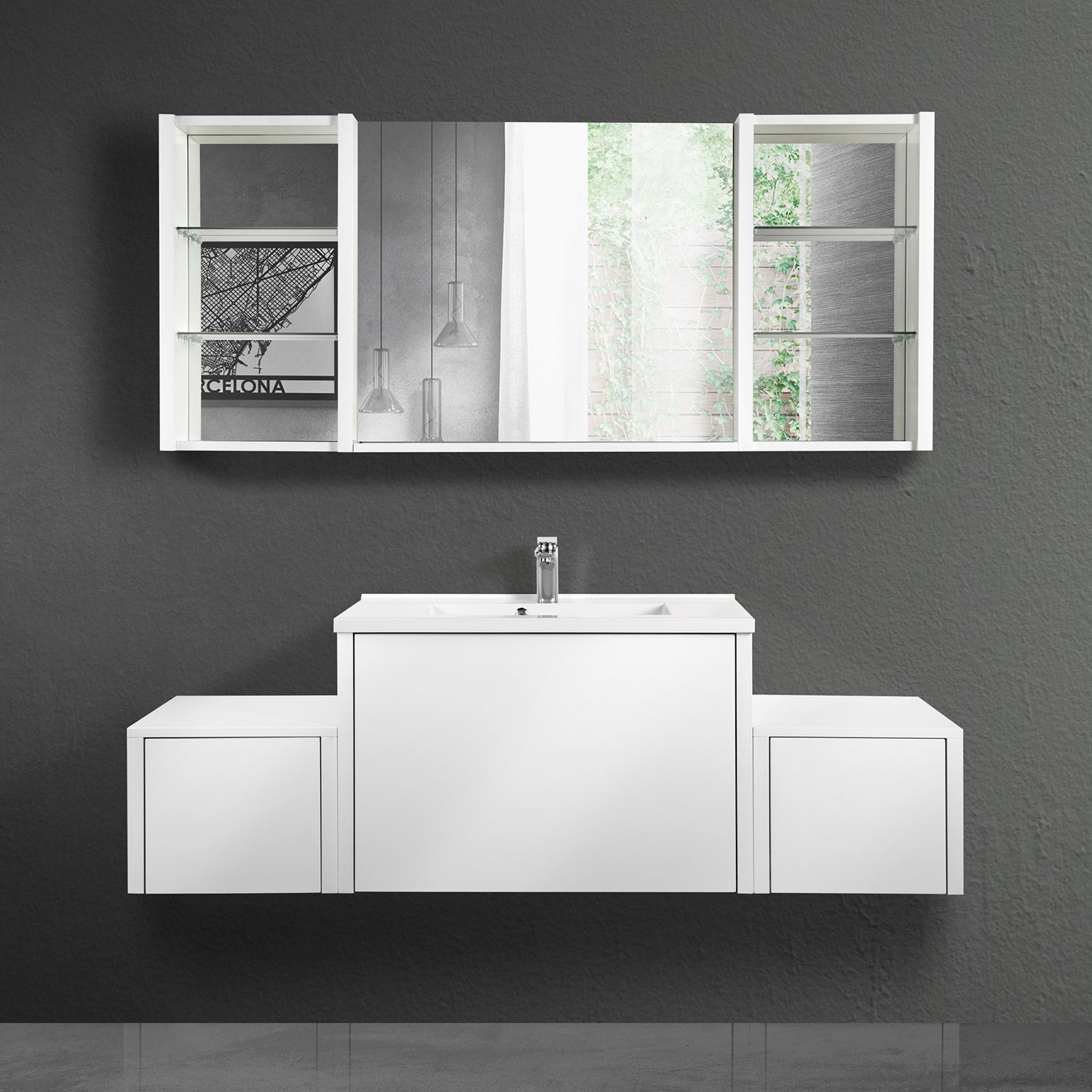 Wood Mirror Shelf, Wall Mount 'OHANA Collection by DAX