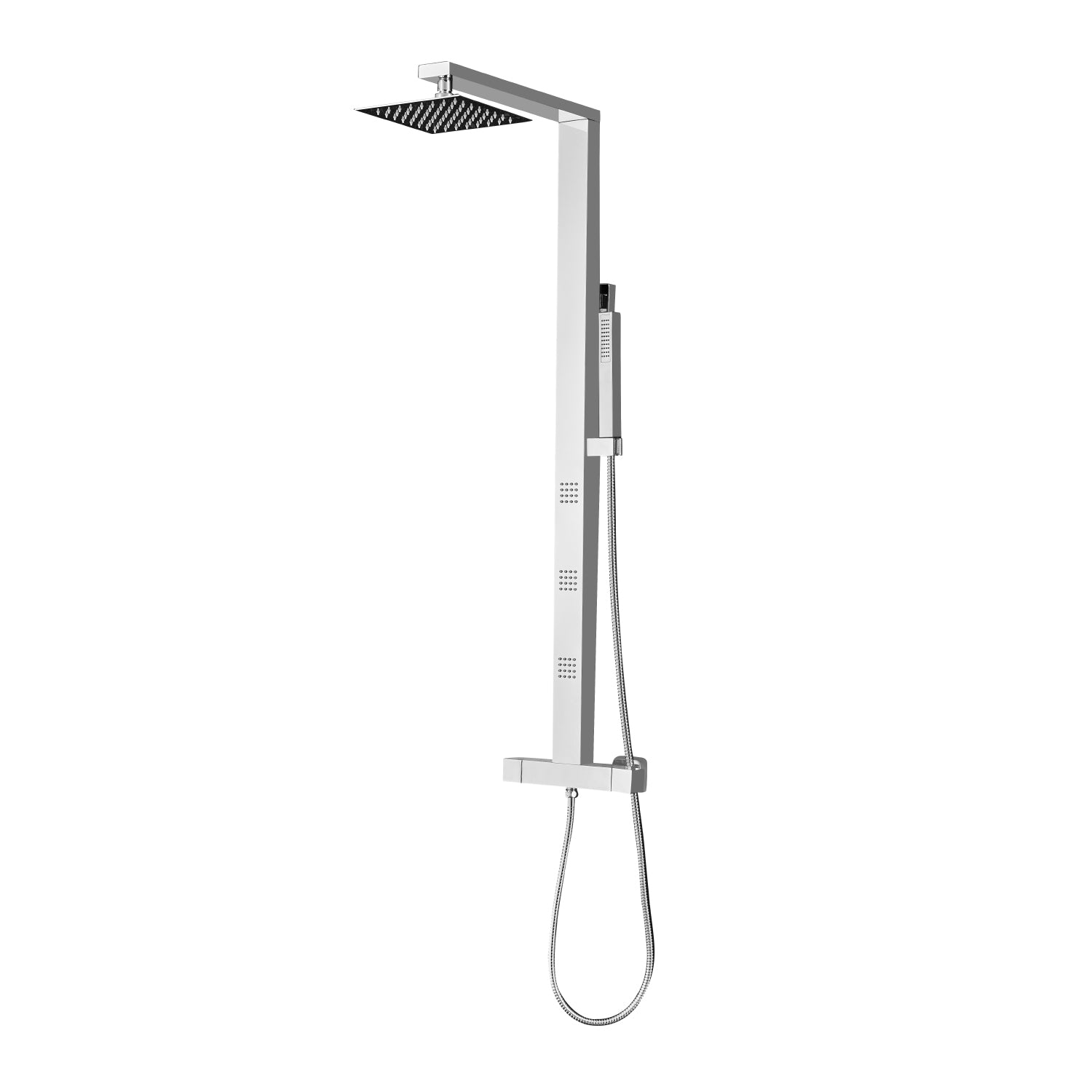 DAX Stainless Steel Shower Column Thermostatic Mixer Body Jets Hand Shower  (DAX-019-CR)