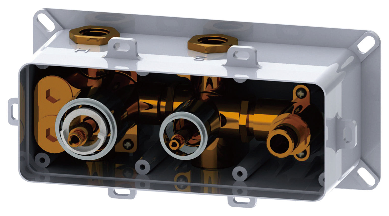 DAX Round Concealed Valve Thermostatic Mixer with 2/3 Function Diverter. Chrome Finish (DAX-1004-RD-CR)