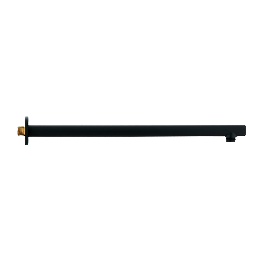 DAX Brass Round Shower Arm - 15" - Matte Black Finish (DAX-1053-365-BL)