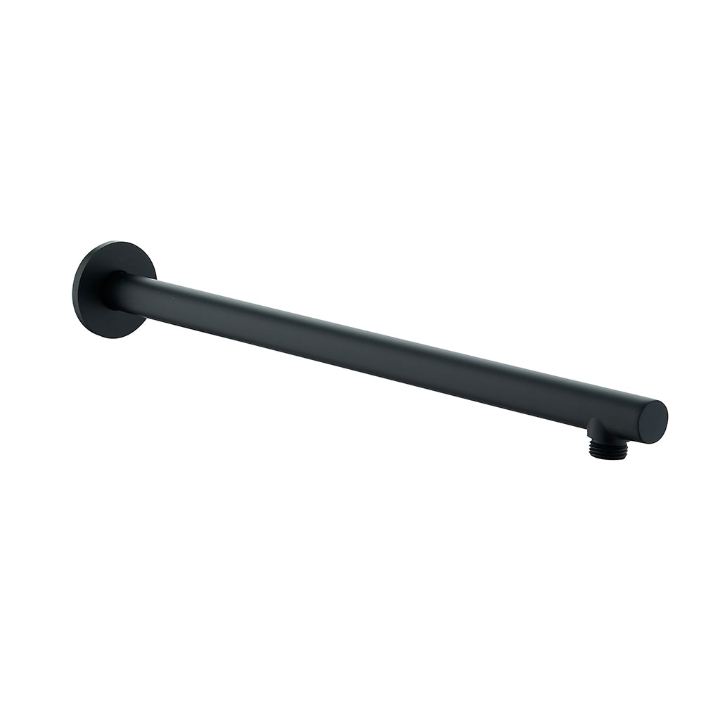 DAX Brass Round Shower Arm - 18" - Matte Black Finish (DAX-1053-450-BL)