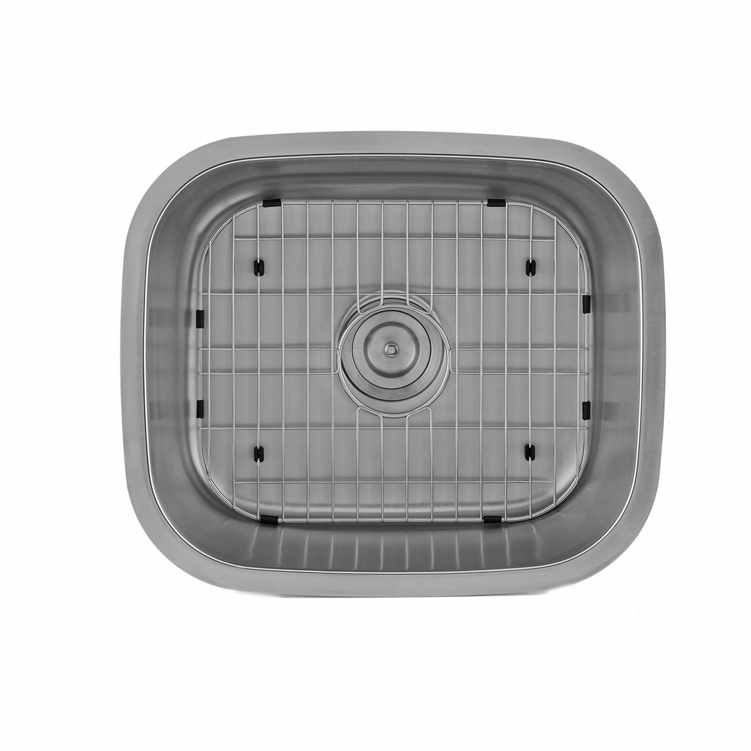 Fregadero de cocina DAX de un solo cuenco, acero inoxidable calibre 18, acabado cepillado, 20-3/4 x 17-3/4 x 9 (DAX-1720)