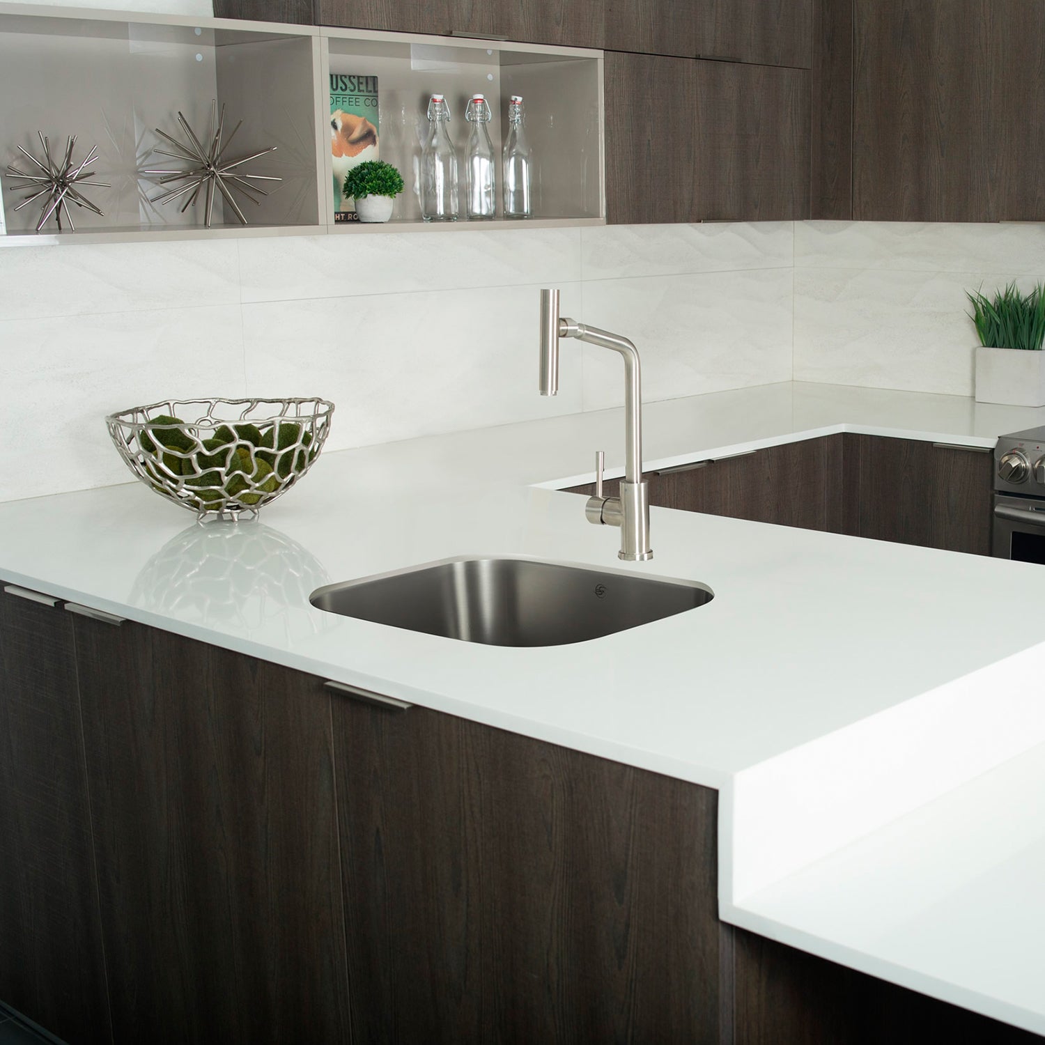 DAX Single Bowl Undermount Kitchen Sink, 18 Gauge Stainless Steel, Brushed Finish , 20-3/4 x 17-3/4 x 9 (DAX-1720)