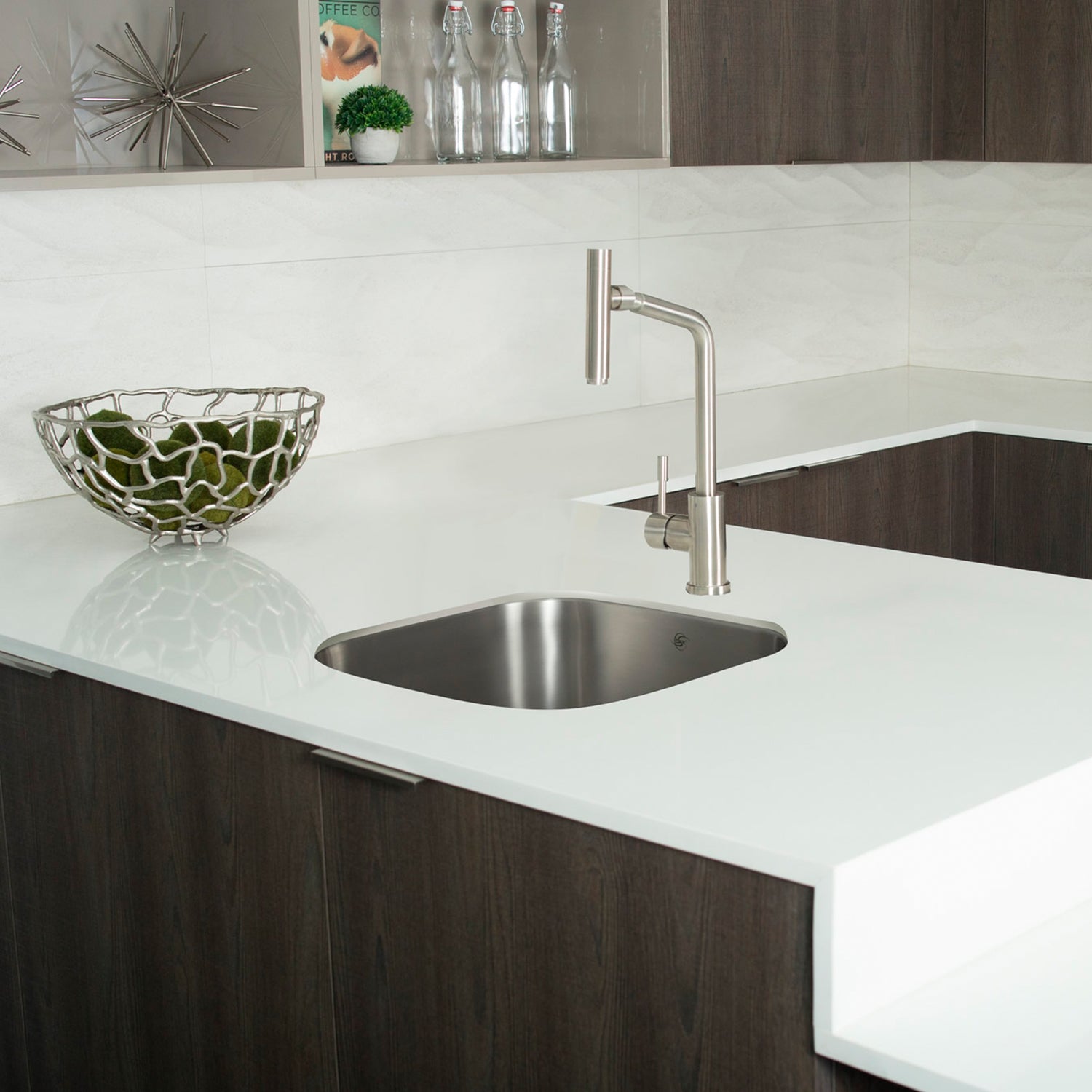 DAX Single Bowl Undermount Kitchen Sink, 18 Gauge Stainless Steel, Brushed Finish , 23-1/4 x 20-7/8 x 9 Inches (DAX-2321)