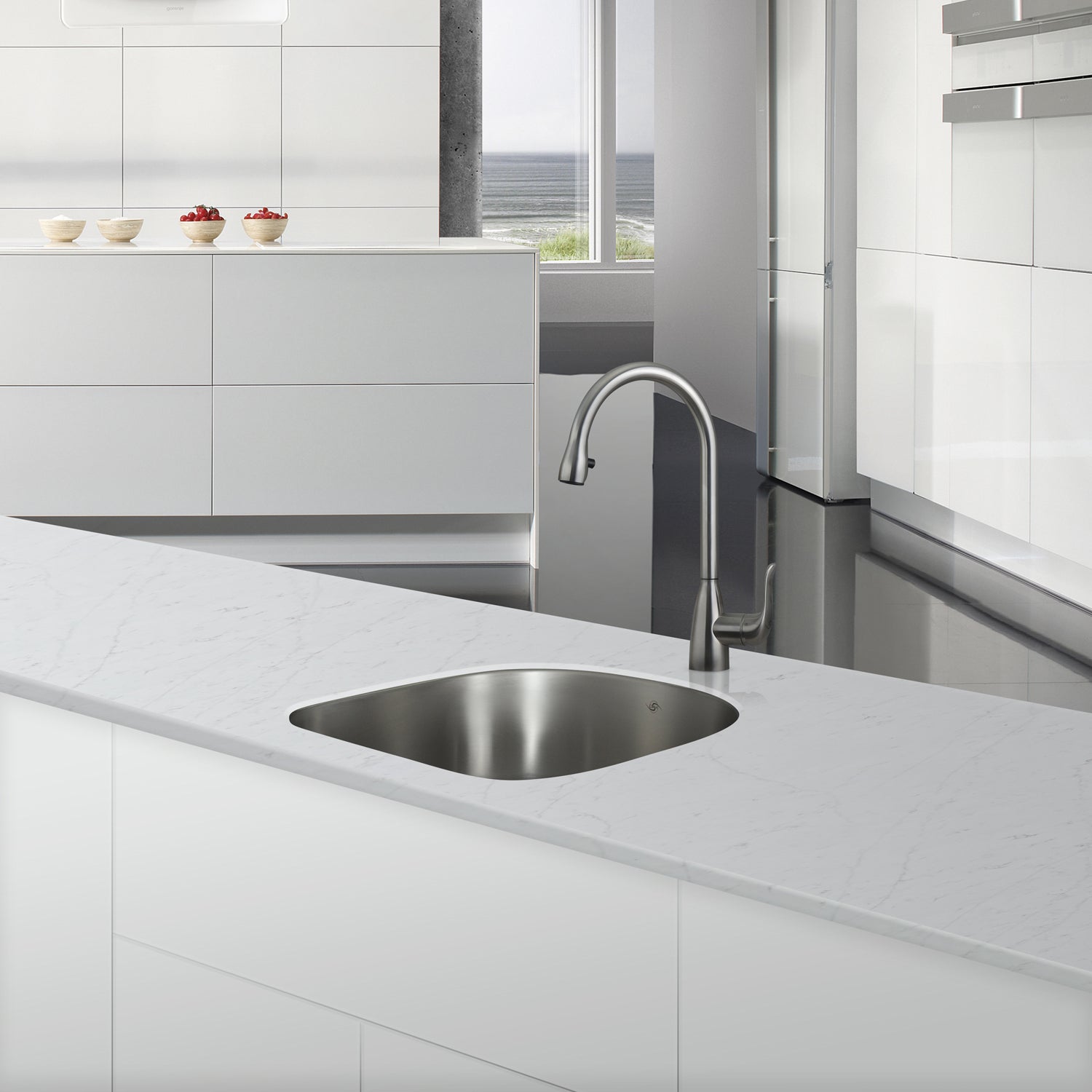 DAX Single Bowl Undermount Kitchen Sink, 18 Gauge Stainless Steel, Brushed Finish , 23-1/4 x 20-7/8 x 9 Inches (DAX-2321)