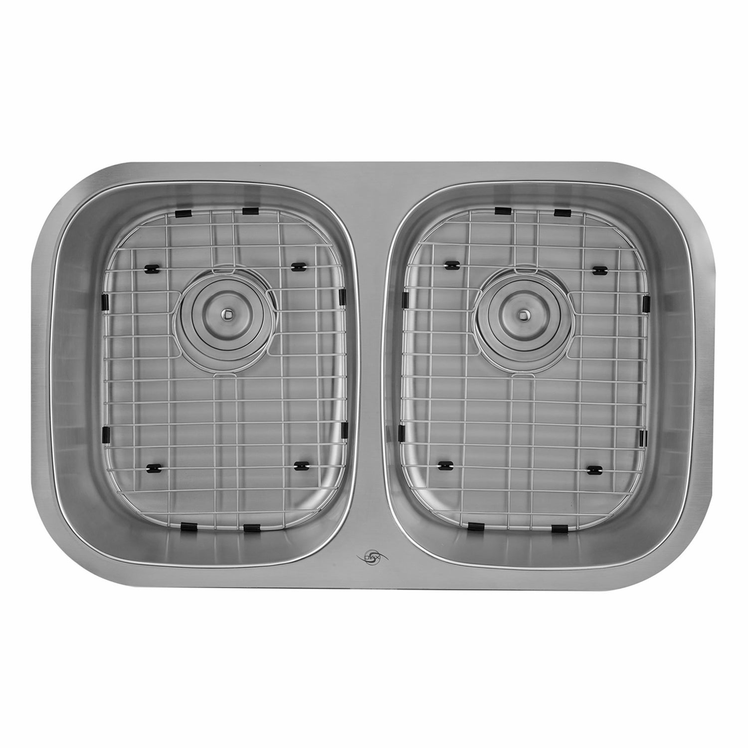 Fregadero de cocina DAX 50/50 de doble cuenco, acero inoxidable de calibre 18, acabado cepillado, 29-1/8 x 18-1/2 x 8 pulgadas (DAX-2918)