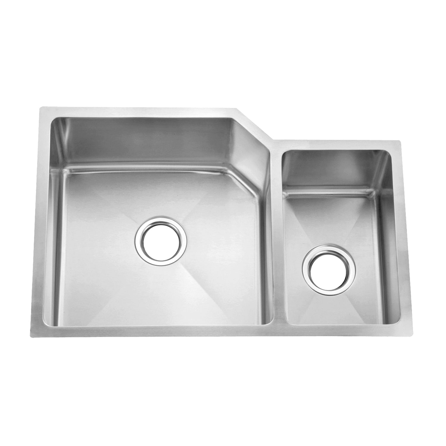 DAX Handmade 70/30 Double Bowl Undermount Kitchen Sink, 16 Gauge Stainless Steel, Brushed Finish, 30 x 18 x 9 Inches (DAX-3020B)