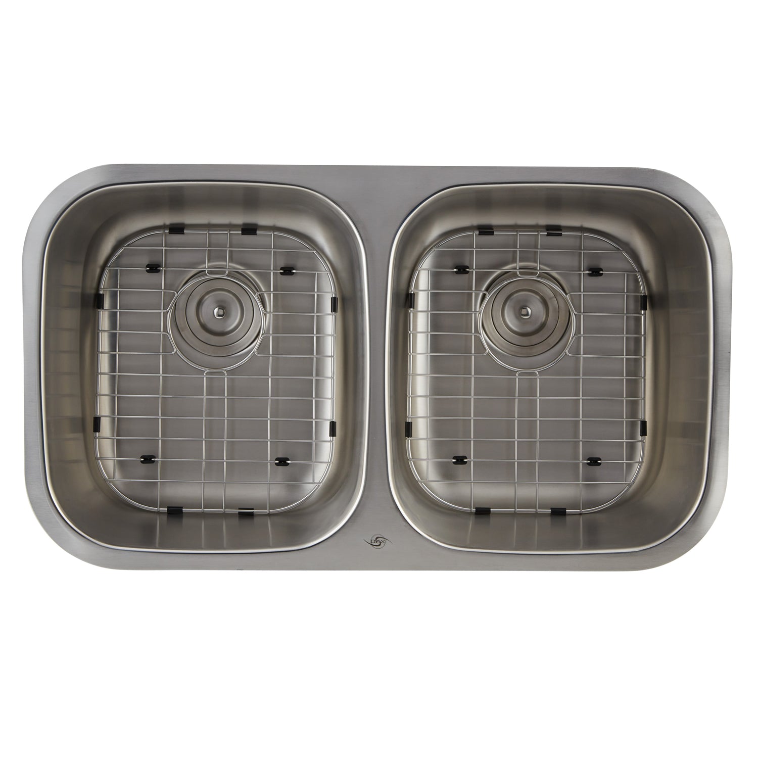 Fregadero de cocina DAX 50/50 de doble cuenco, acero inoxidable de calibre 18, acabado cepillado, 32-1/4 x 18-1/2 x 9 pulgadas (DAX-3118)