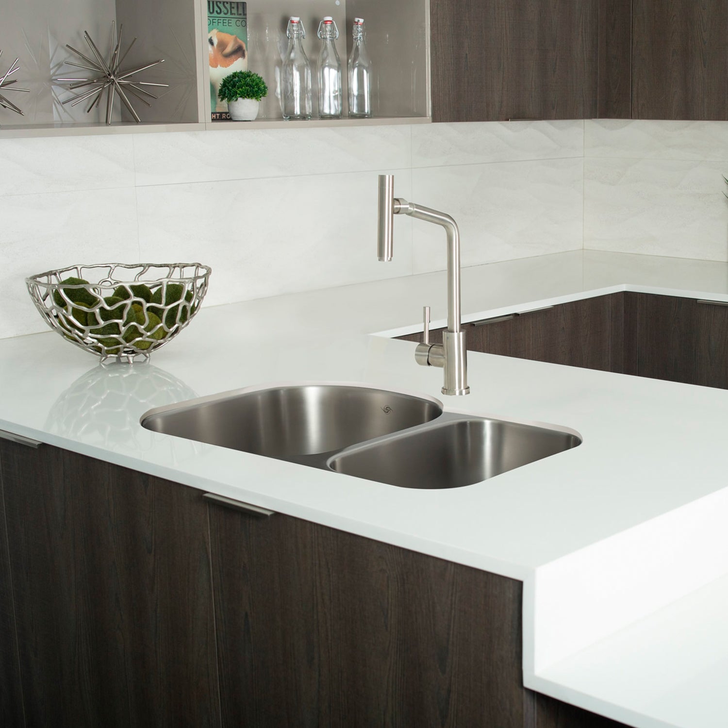 DAX 70/30 Double Bowl Undermount Kitchen Sink, 18 Gauge Stainless Steel, Brushed Finish , 31-1/2 x 20-1/2 x 9 Inches. ORder now at www.daxib.com