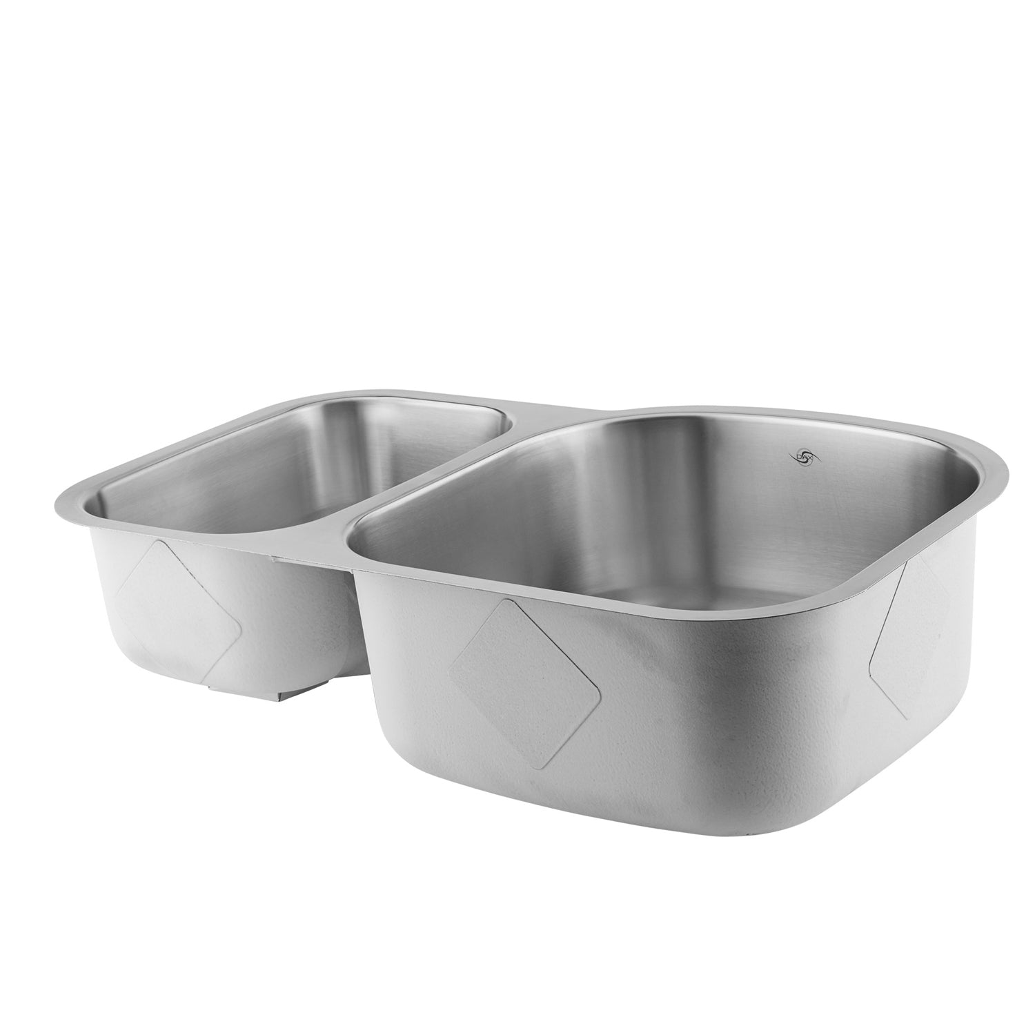 Fregadero de cocina DAX 30/70 de doble cuenco, acero inoxidable de calibre 18, acabado cepillado, 31-1/2 x 20-1/2 x 9 pulgadas (DAX-3121R)