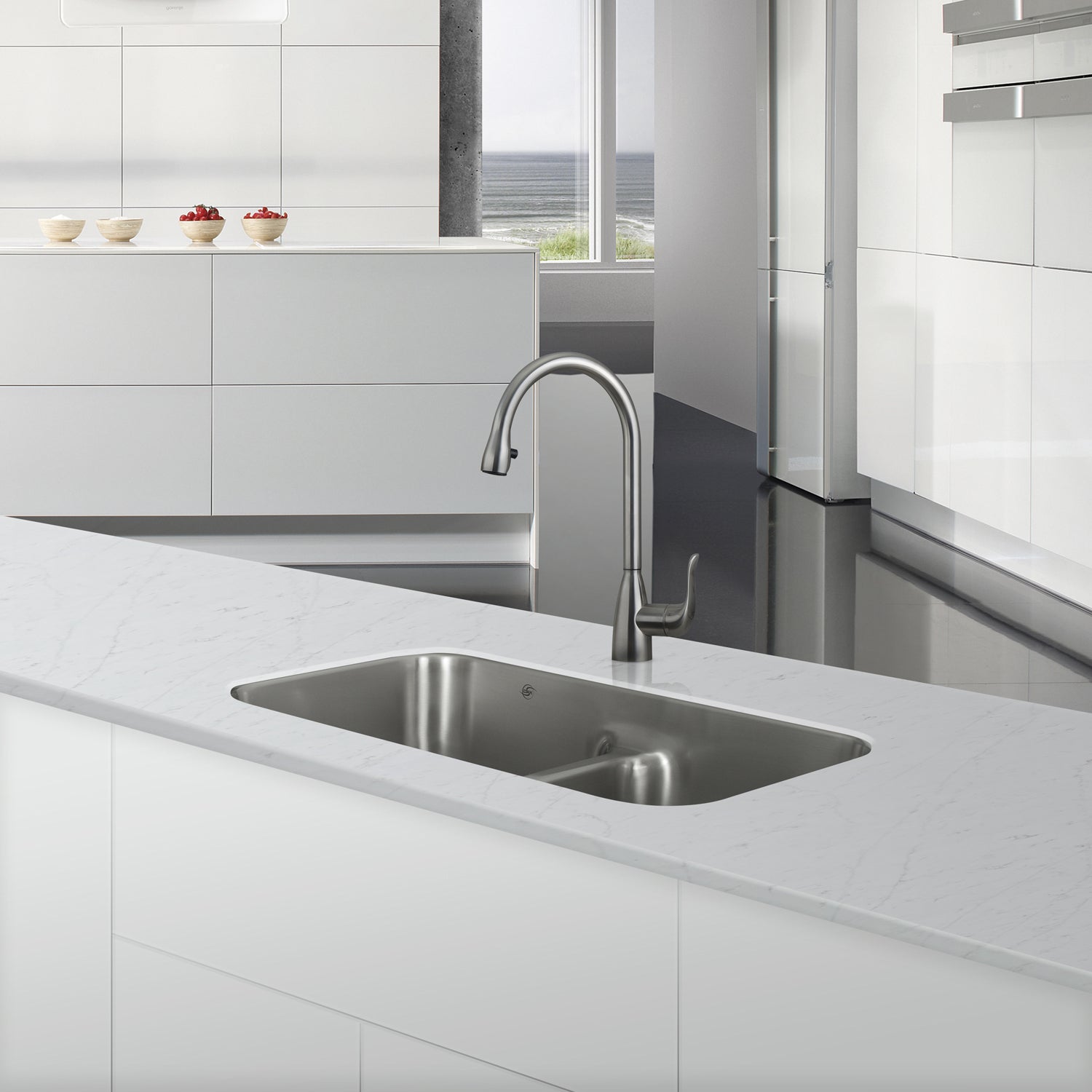 DAX 50/50 Double Bowl Undermount Kitchen Sink, 18 Gauge Stainless Steel, Brushed Finish , 32-1/4 x 18-7/8 x 9 Inches (DAX-3218)
