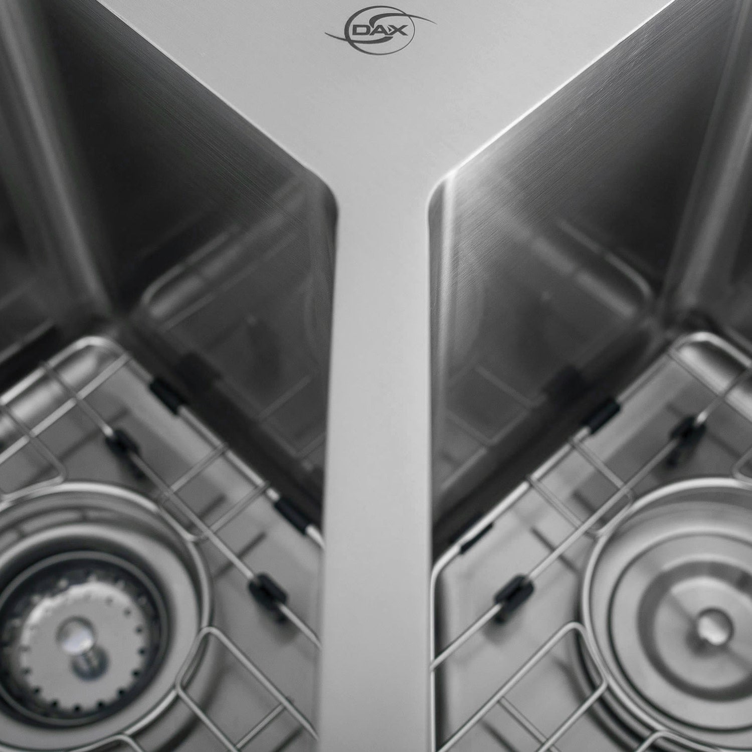 Enjoy the Double Bowl Undermount Kitchen Sink in your kitchen, available exclusively at DAX online stores. It features a beautiful brushed stainless steel finish and measures 32-3/4 x 22-3/4 x 10 inches. Order now at www.daxib.com