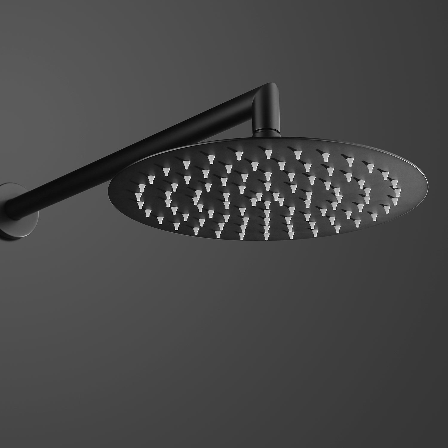 Cabezal de ducha tipo lluvia redondo DAX de 10" - Acabado negro mate (DAX-51020-BL)