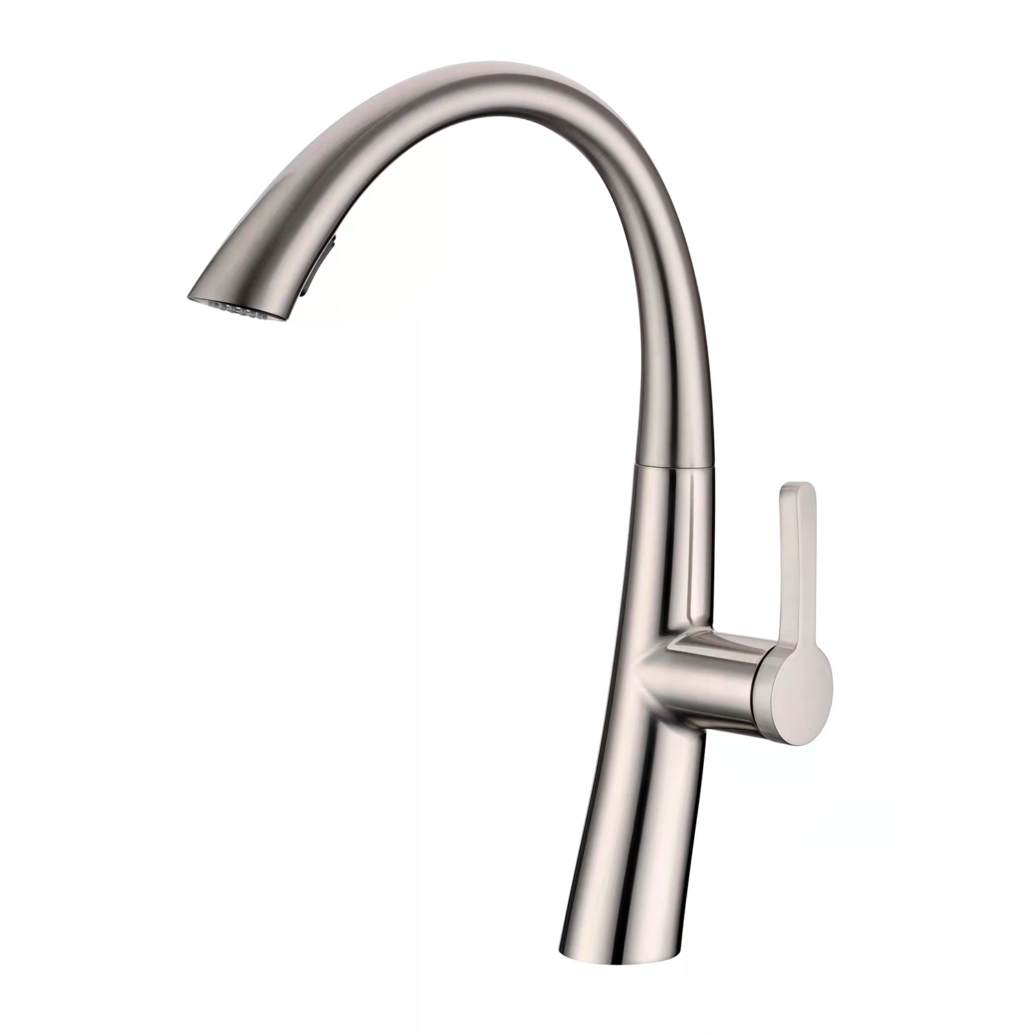 DAX Single Handle Pull Down Kitchen Faucet Brushed Nickel Finish (DAX-6975A-BN)