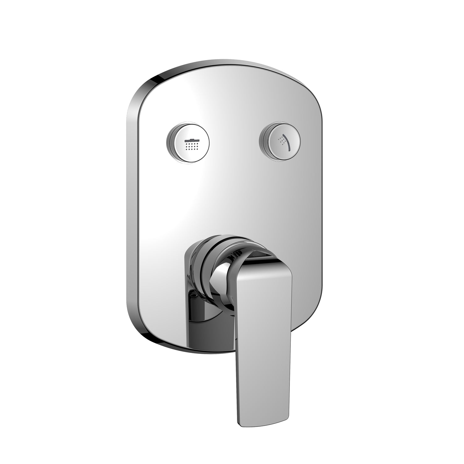 DAX Square Shower Single Valve Trim with 2 Setting Shower Functions, Brass Body, Chrome Finish (DAX-7303-CR)