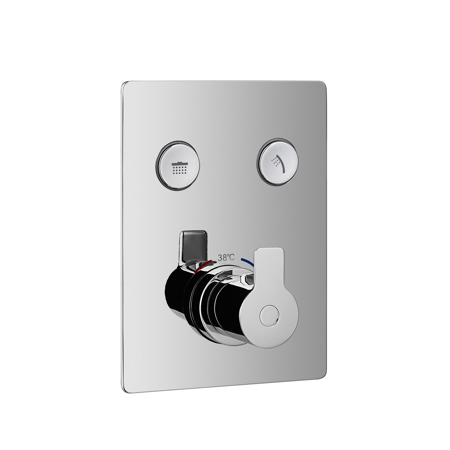 DAX Square Shower Single Valve Trim with 2 Setting Shower Functions, Brass Body, Chrome Finish (DAX-7303A-CR)