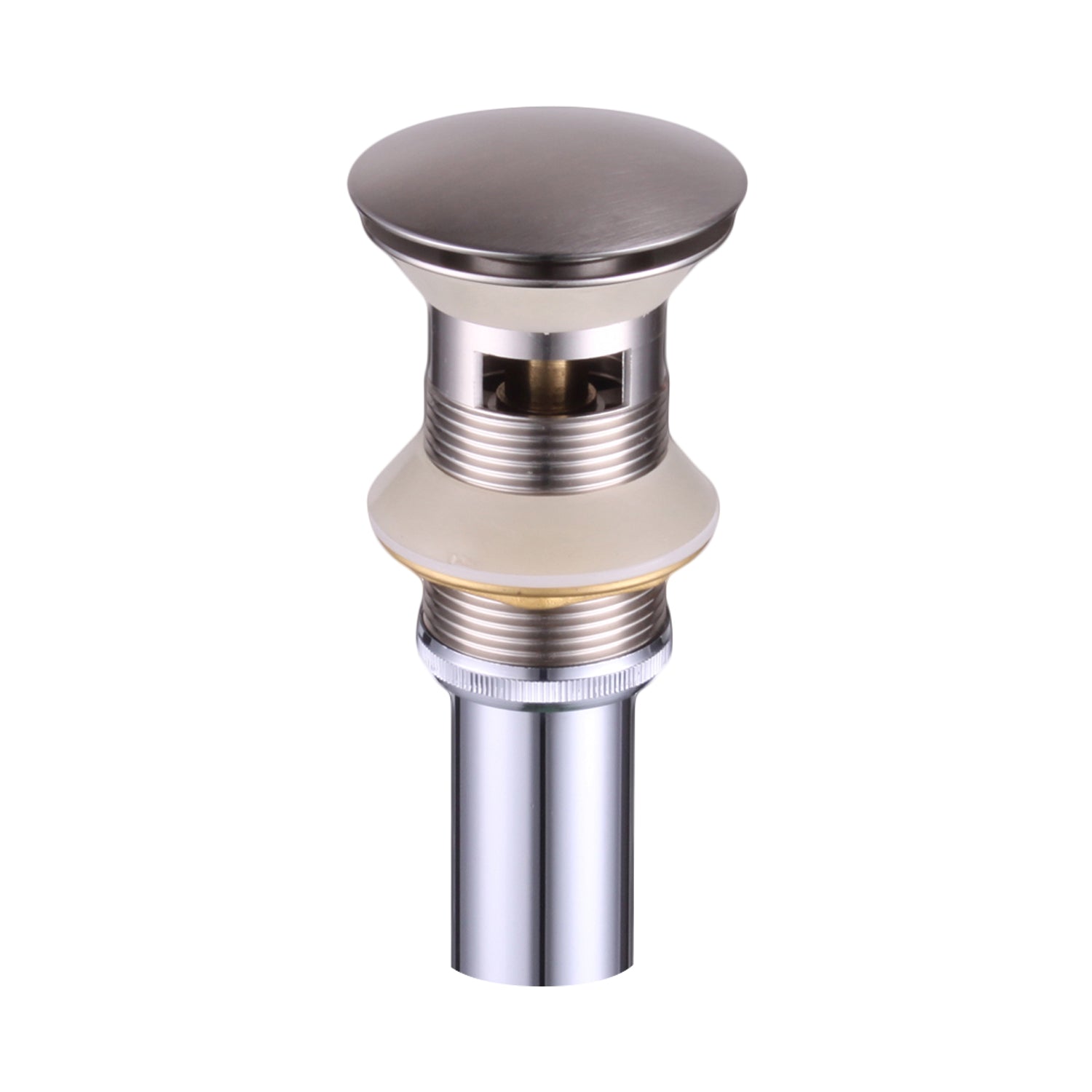 DAX Round Vanity Sink Pop up Drain, Brass Body, 2-5/8 x 8-5/8 Inches (DAX-82006)