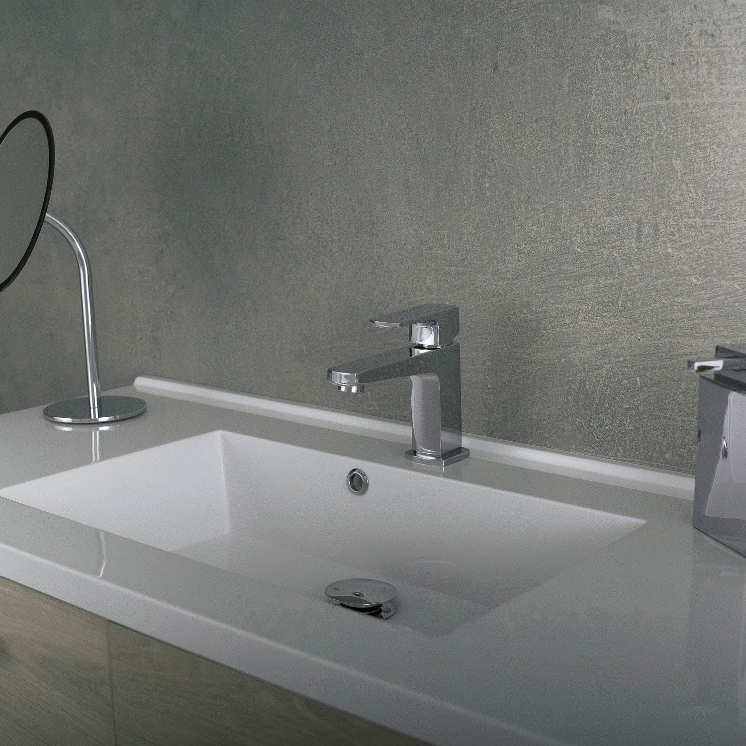 DAX llave monomando para baño, cuerpo de latón, acabado cromado, 4-3/4 x 5-11/16 pulgadas (DAX-8209)