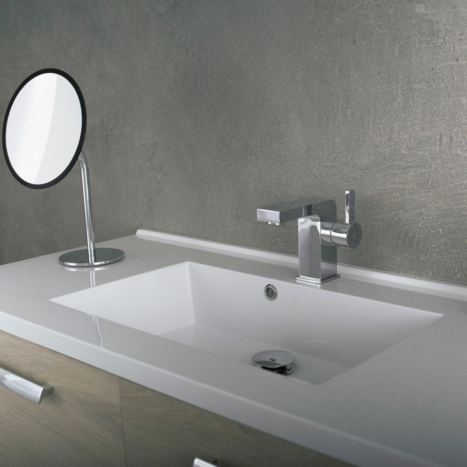 DAX llave monomando para baño, cuerpo de latón, acabado cromado, 3-15/16 x 4-1/8 pulgadas (DAX-8227)