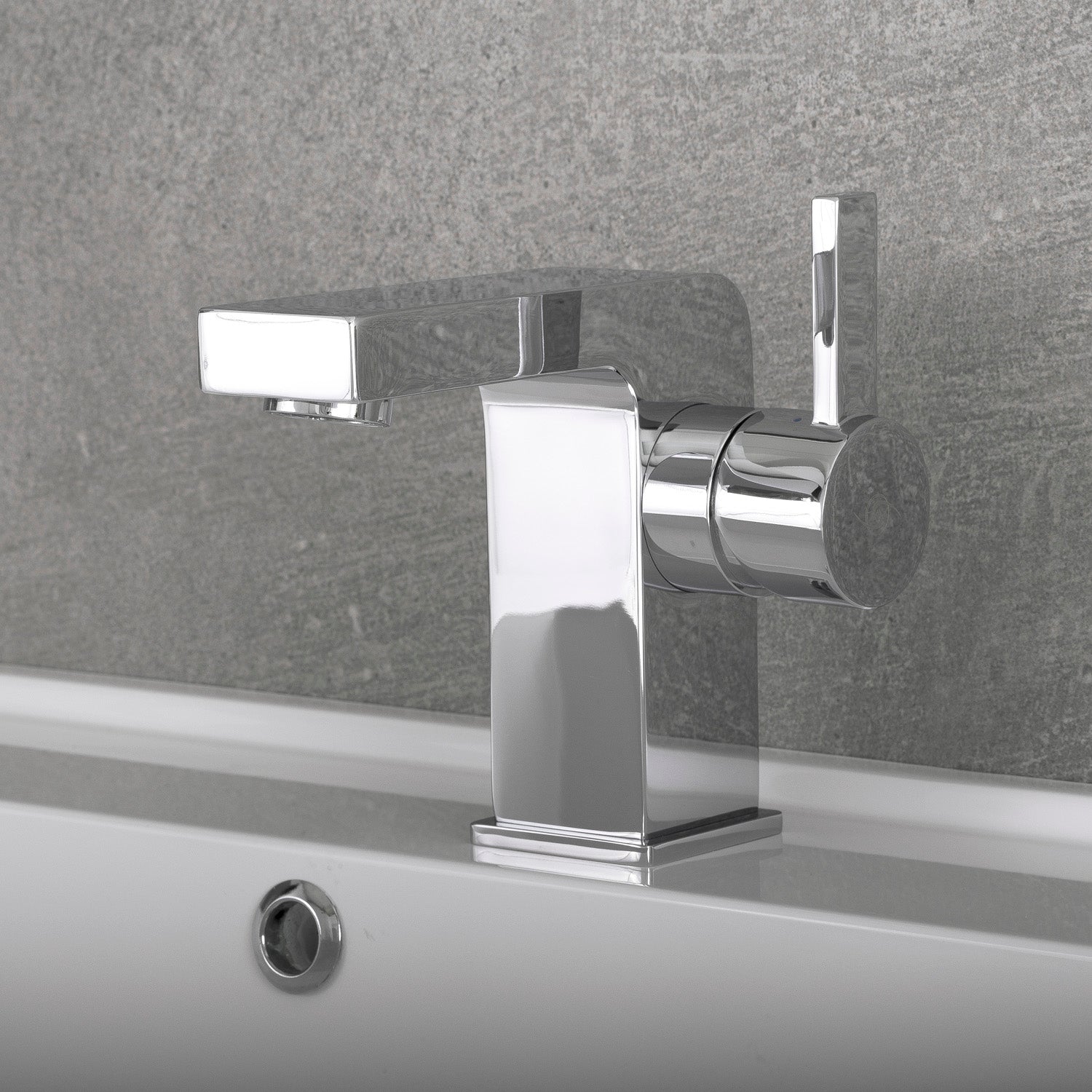 DAX llave monomando para baño, cuerpo de latón, acabado cromado, 3-15/16 x 4-1/8 pulgadas (DAX-8227)