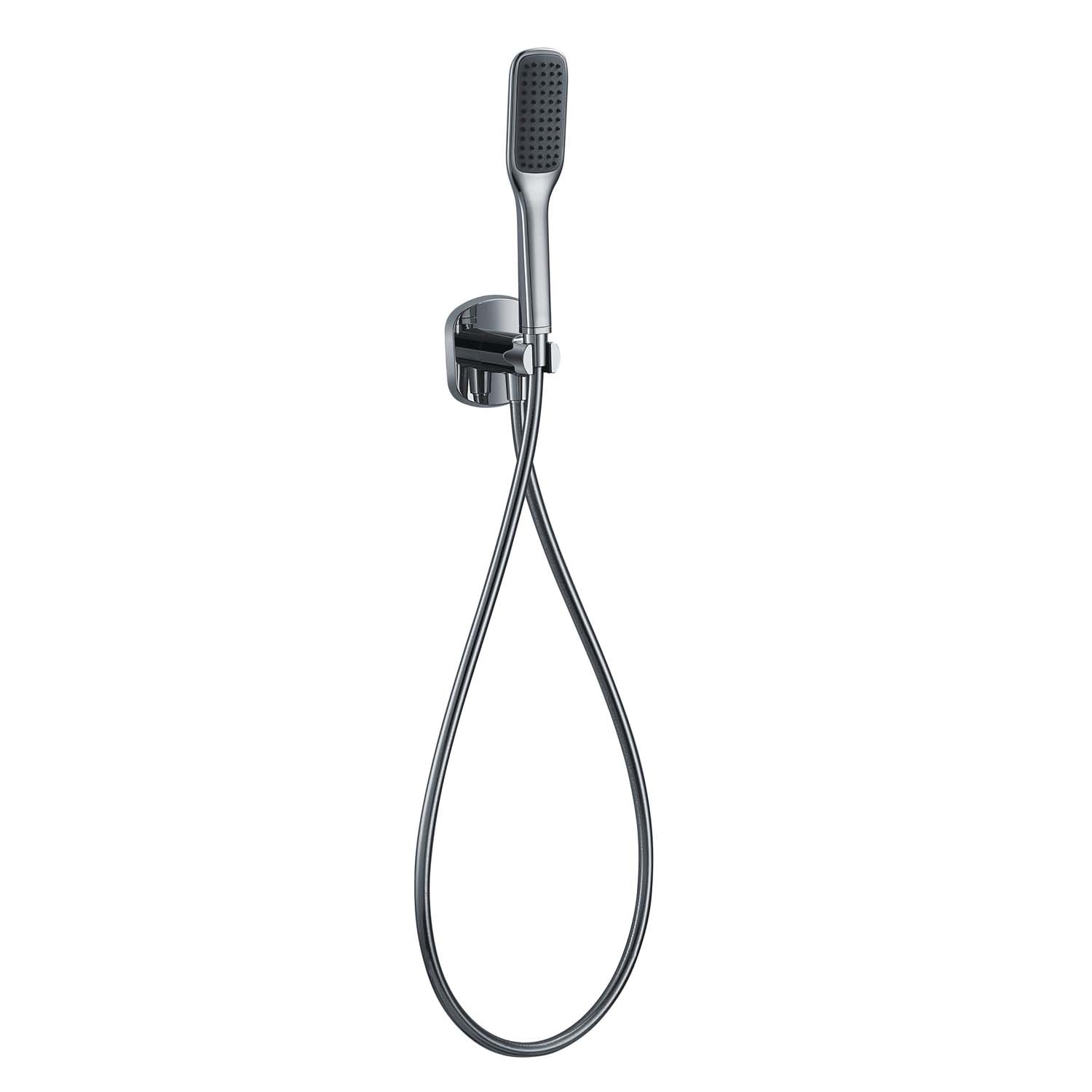 Juego de ducha de mano DAX, montaje en pared con manguera y válvula, cuerpo de latón, acabado cromado (DAX-8812-CR)