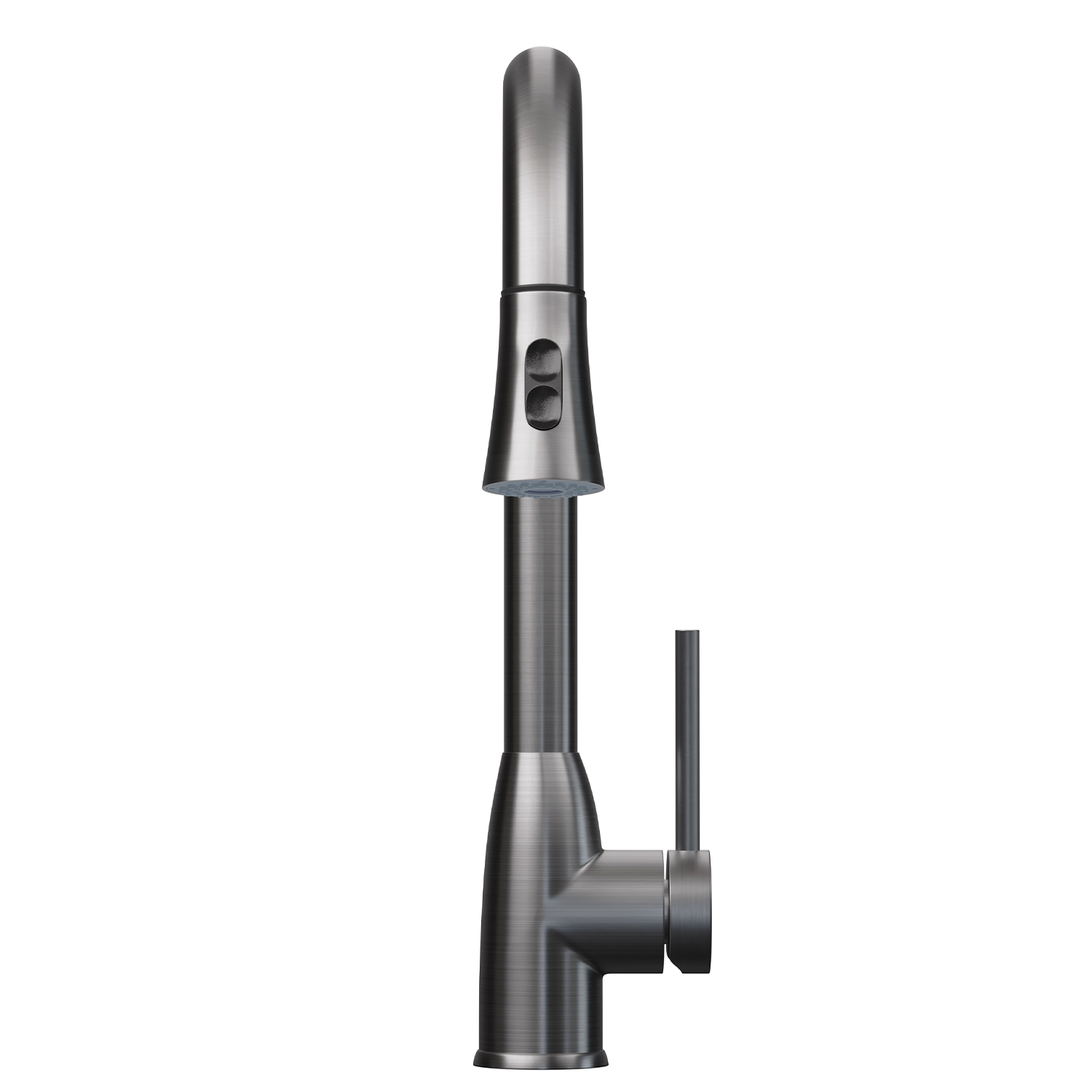 DAX Single Handle Pull Down Kitchen Faucet with Dual Sprayer, Brass Body, Brushed Nickel Finish, Size 11-7/16 x 17-1/2 Inches (DAX-8887)