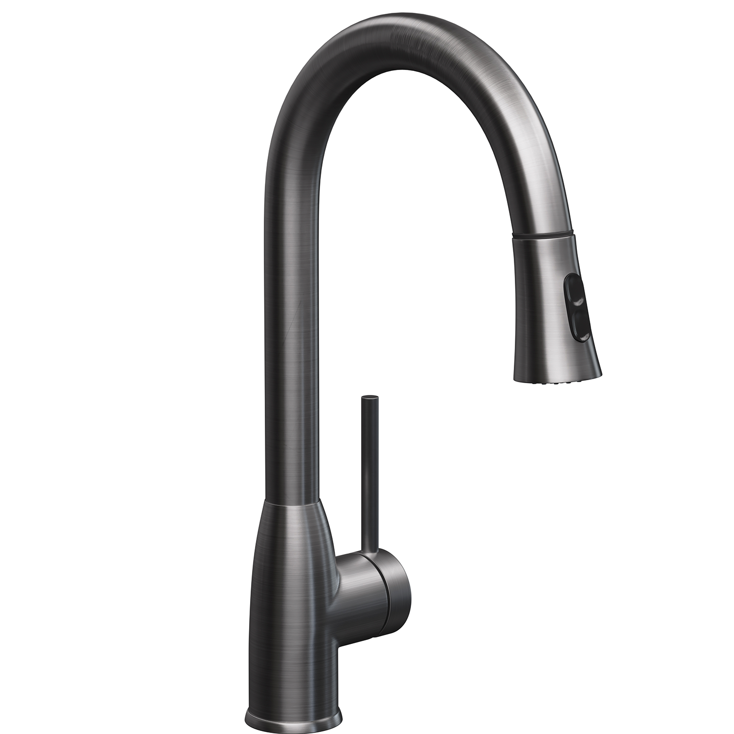 DAX Single Handle Pull Down Kitchen Faucet with Dual Sprayer, Brass Body, Brushed Nickel Finish, Size 11-7/16 x 17-1/2 Inches (DAX-8887)