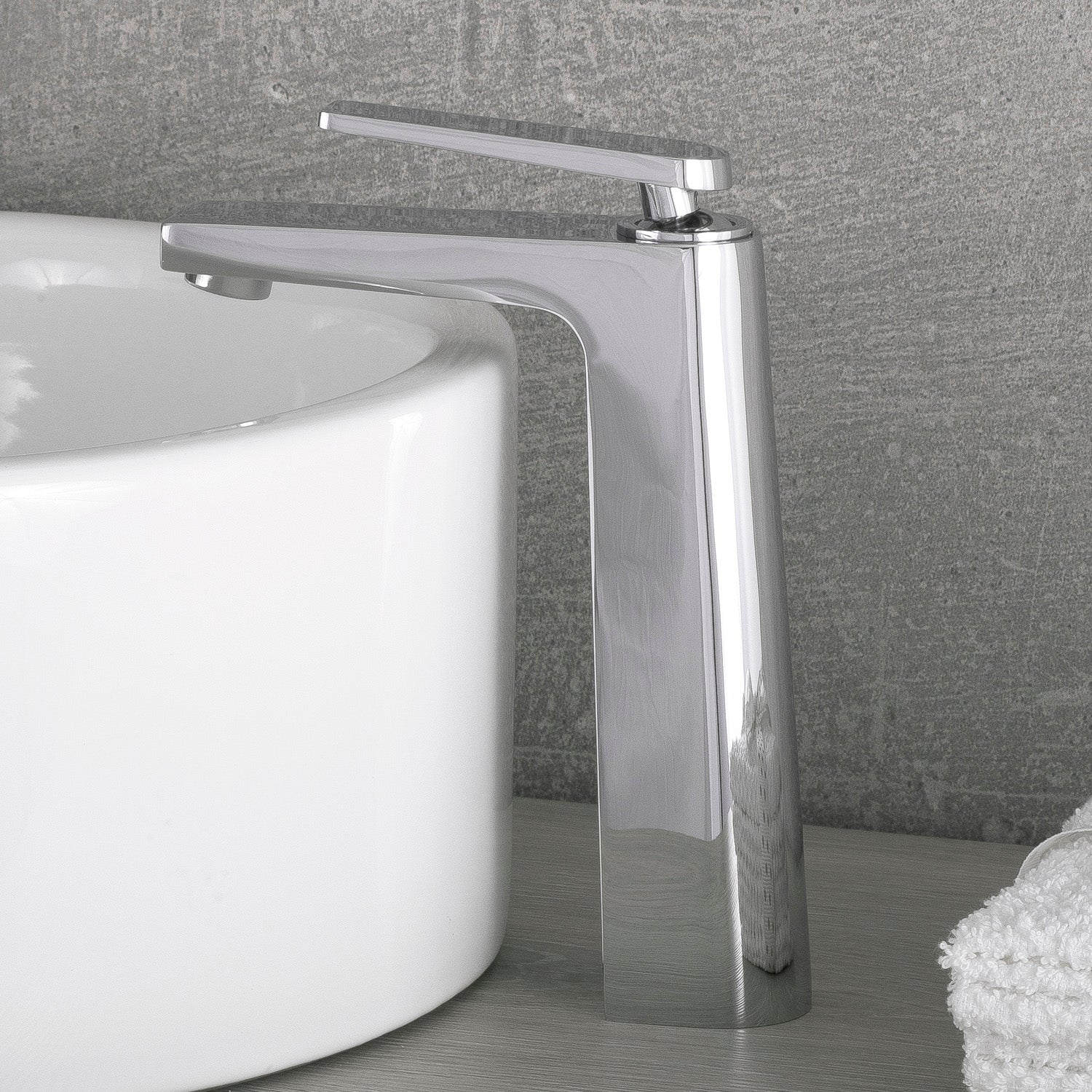 DAX Single Handle Vessel Sink Bathroom Faucet, Brass Body, Chrome Finish, 4-1/16 x 9-1/16 Inches (DAX-9802A)