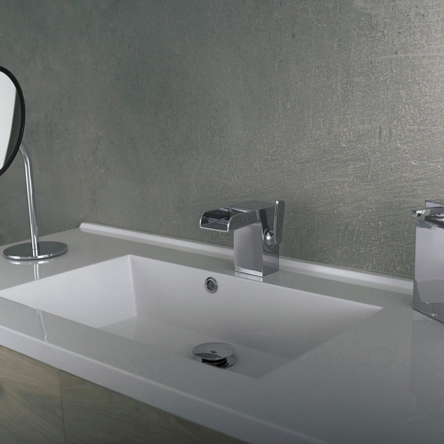 DAX llave monomando para baño con cascada, cuerpo de latón, acabado cromado, 5-1/8 x 4-5/16 pulgadas (DAX-9825)