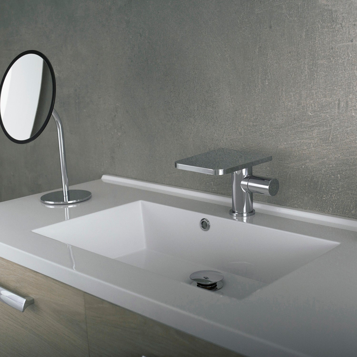DAX llave monomando para baño con cascada, cuerpo de latón, acabado cromado, 5-5/16 x 4-5/16 pulgadas (DAX-9888)