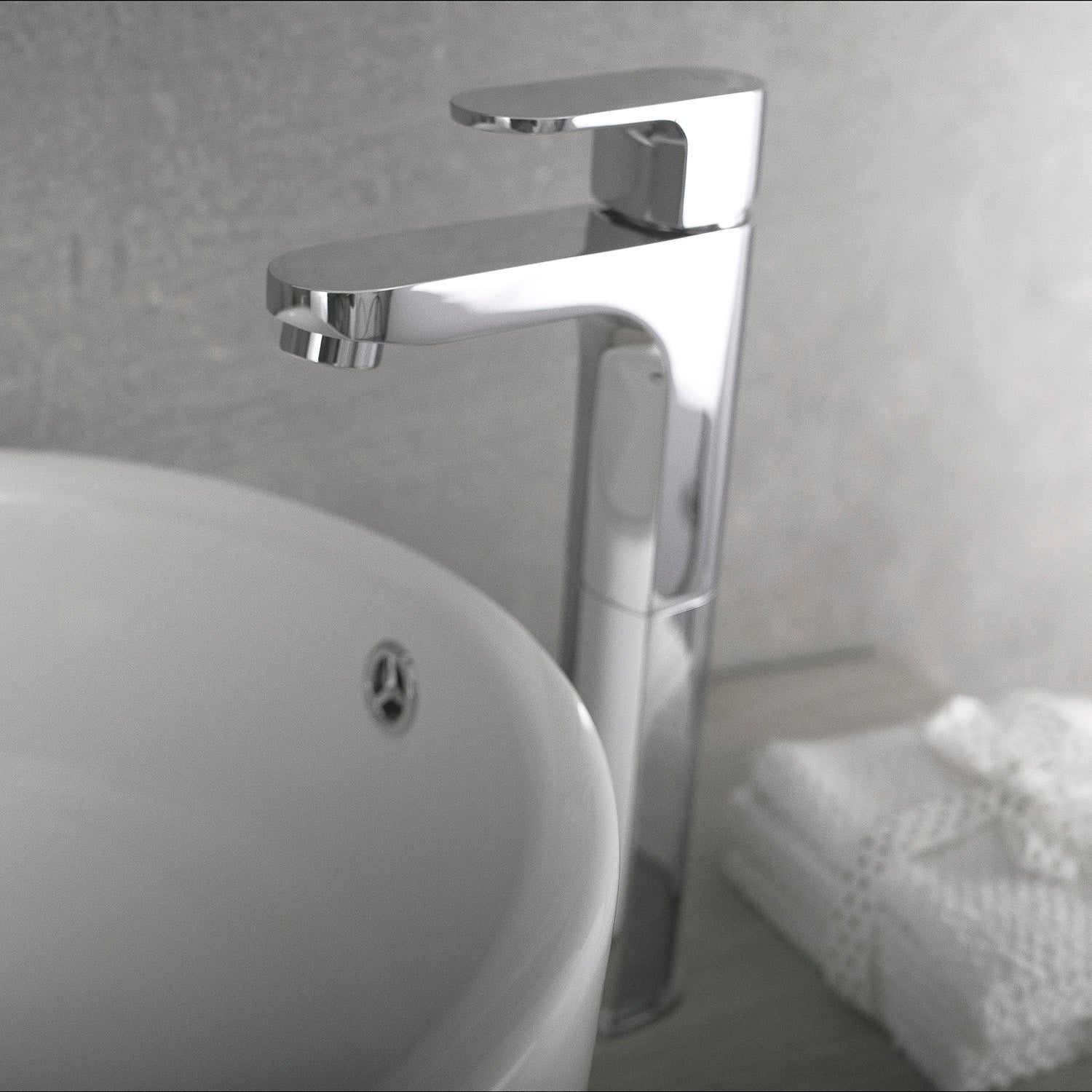 DAX Single Handle Vessel Sink Bathroom Faucet, Brass Body, Chrome Finish, 4-3/4 x 12-13/16 Inches (DAX-9889B)