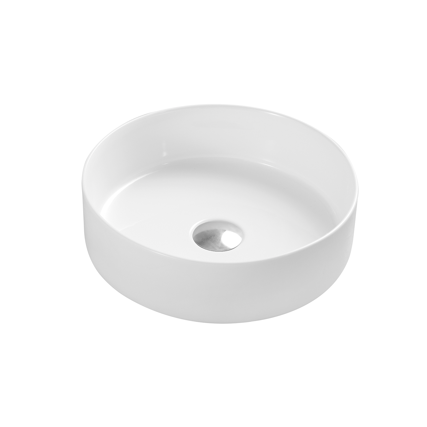 Lavabo redondo de cerámica para baño DAX - (14" de diámetro) (DAX-CL1277)