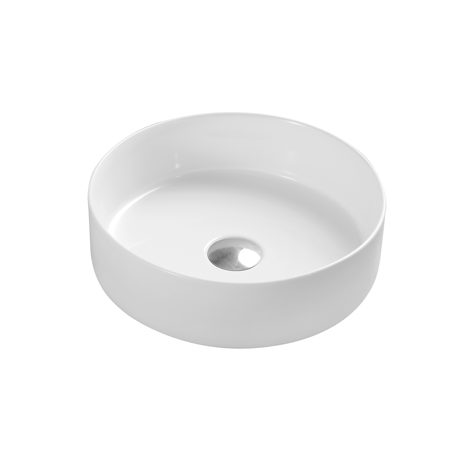 Lavabo redondo de cerámica para baño DAX - (14" de diámetro) (DAX-CL1277)
