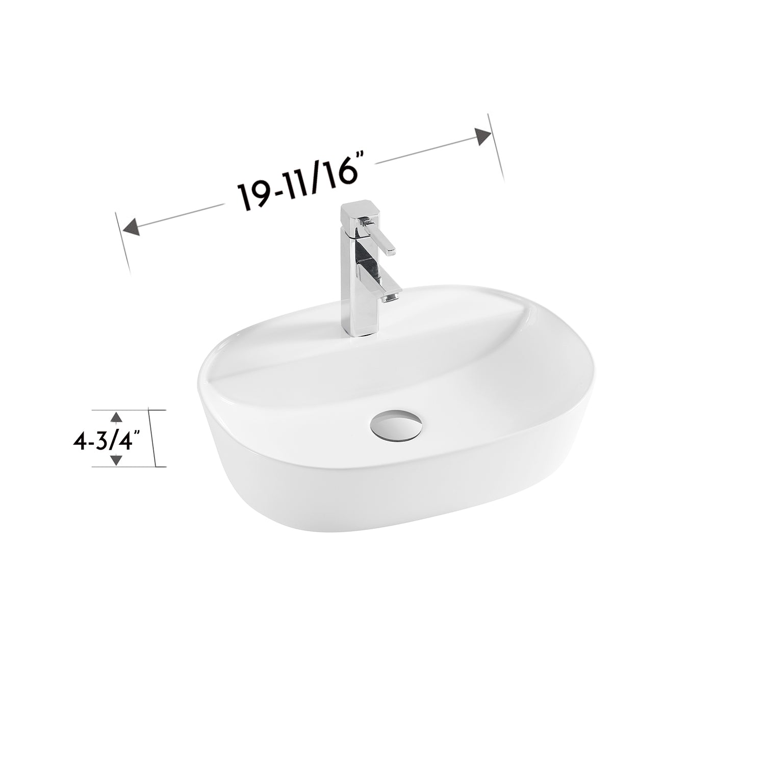 Lavabo ovalado de cerámica para baño DAX - (20" x 15") (DAX-CL1291)