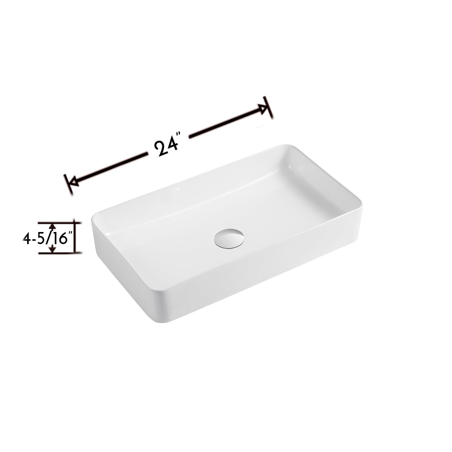 Lavabo rectangular de cerámica para baño DAX (24" x 13.5") (DAX-CL1320)