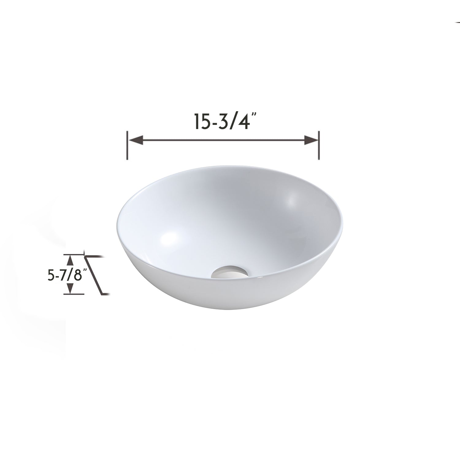 DAX  Ceramic Round Bathroom Vessel Basin - (16" Diameter) (DAX-CL1344)